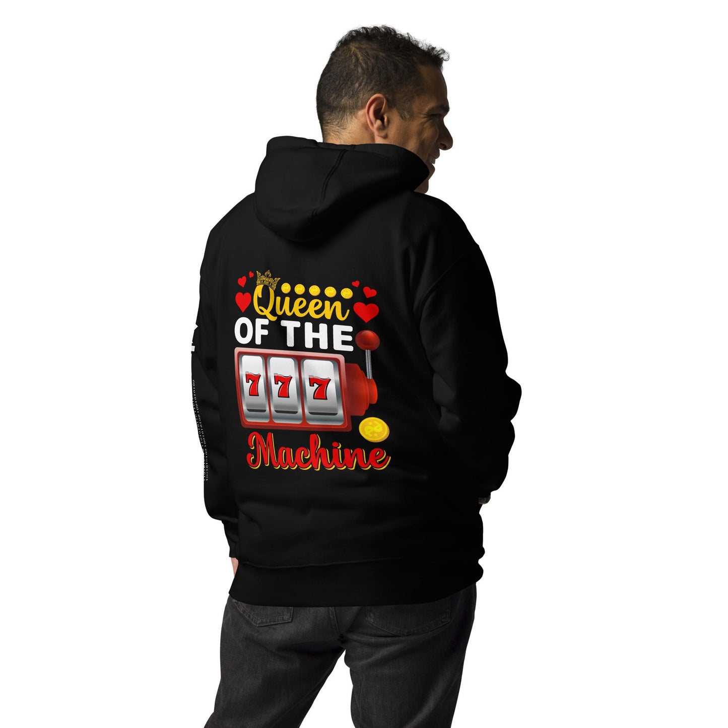 Queen of the Machine 777 - Unisex Hoodie ( Back Print ) by DarkByteGear