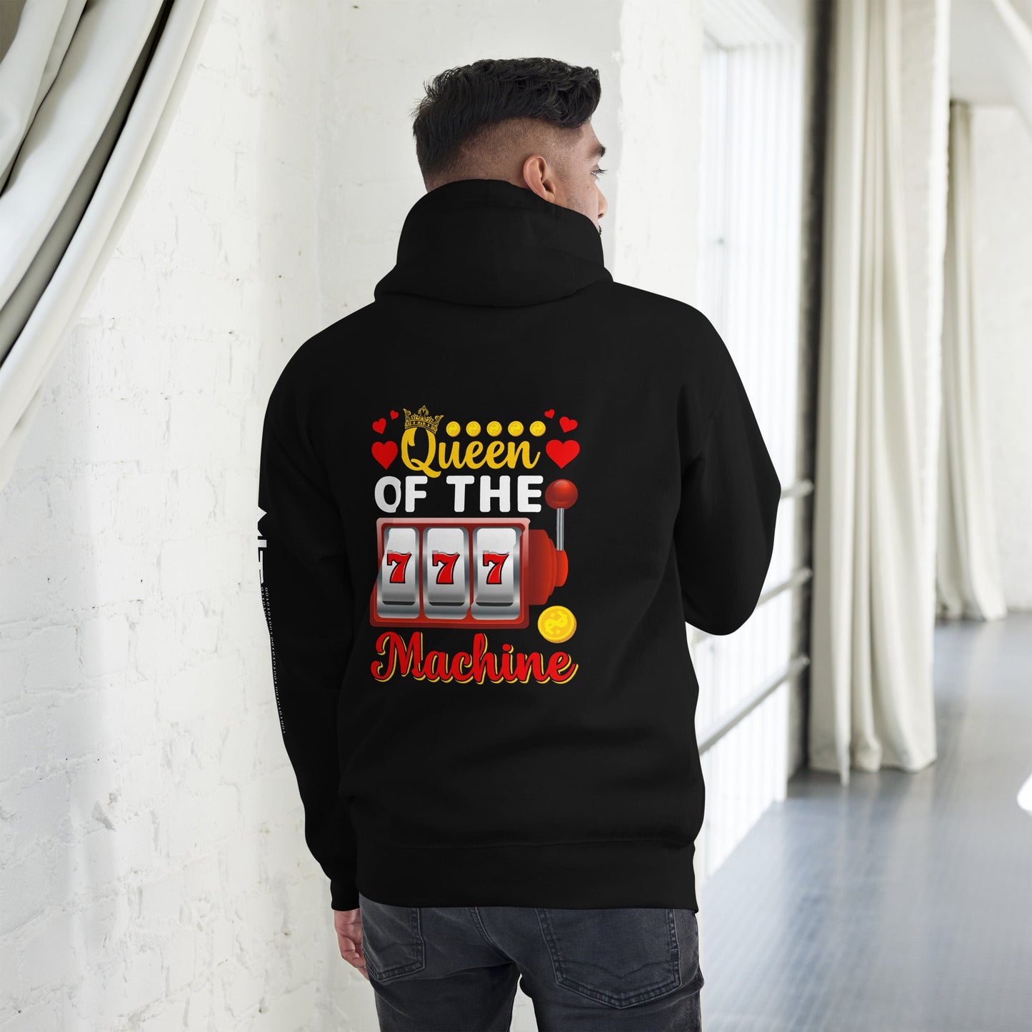 Queen of the Machine 777 - Unisex Hoodie ( Back Print ) by DarkByteGear