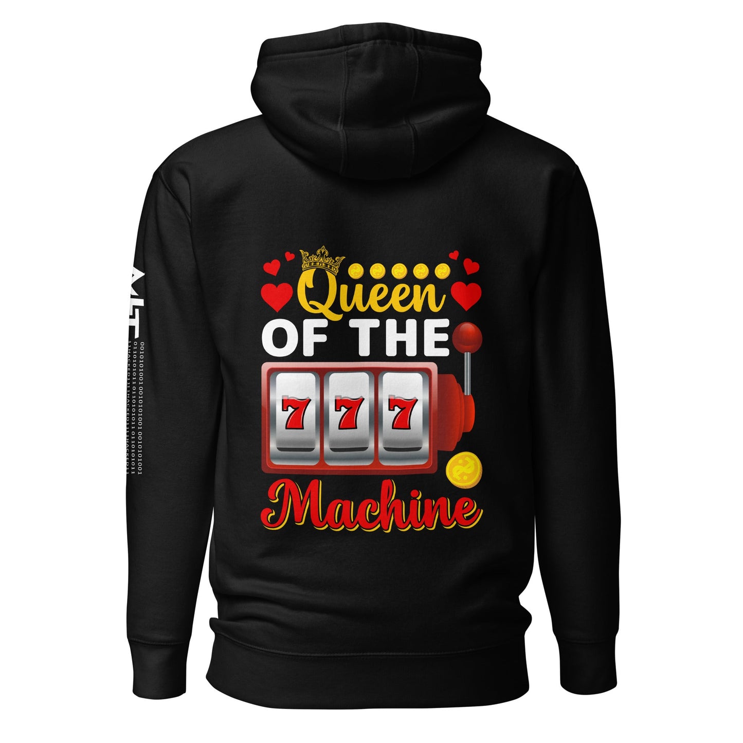 Queen of the Machine 777 - Unisex Hoodie ( Back Print ) by DarkByteGear