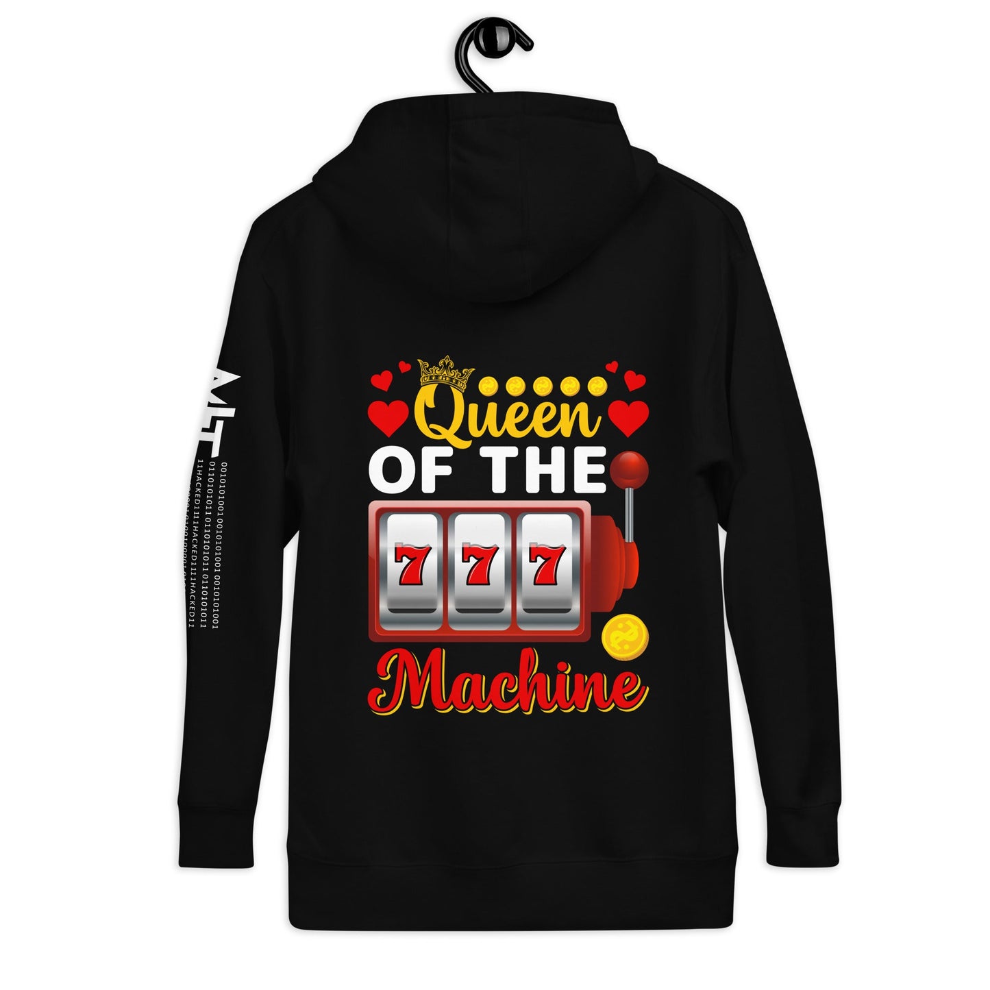 Queen of the Machine 777 - Unisex Hoodie ( Back Print ) by DarkByteGear