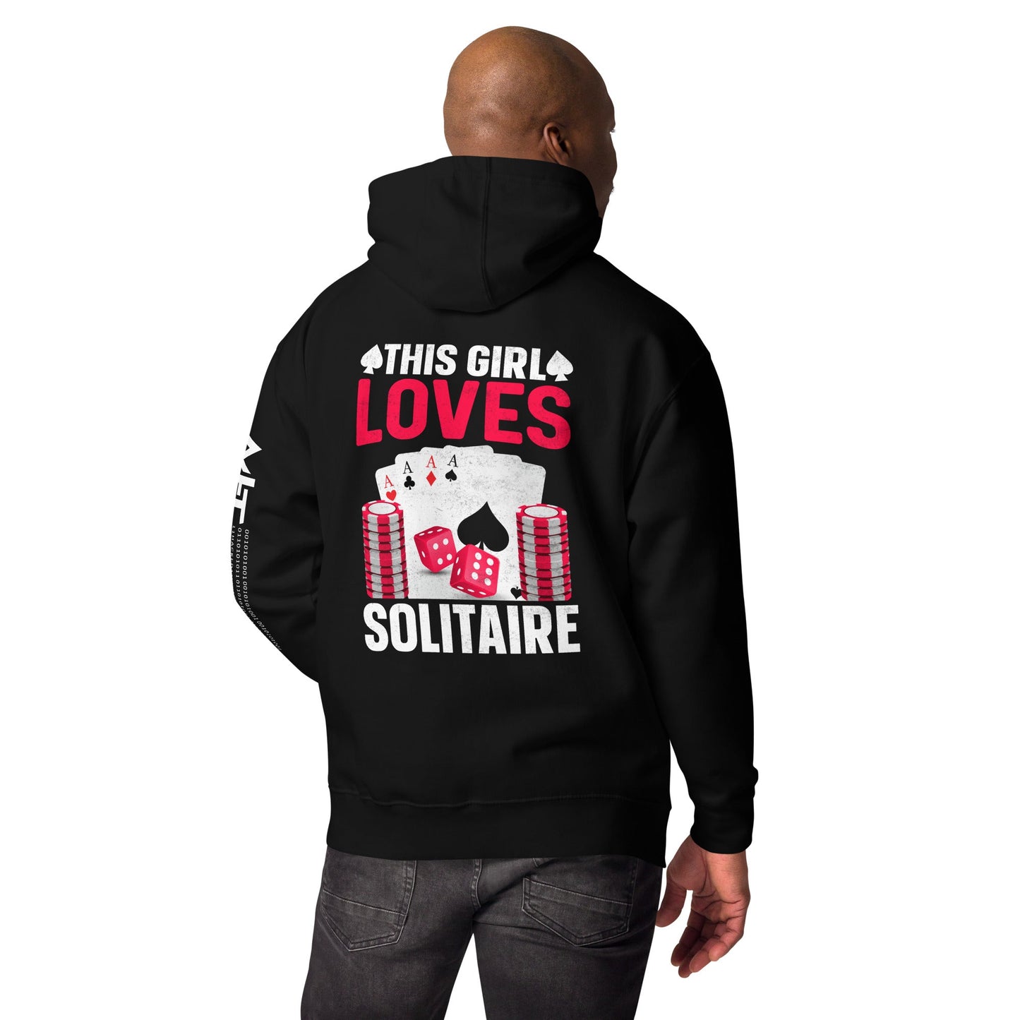 This Girl Loves Solitaire - Unisex Hoodie ( Back Print ) by DarkByteGear