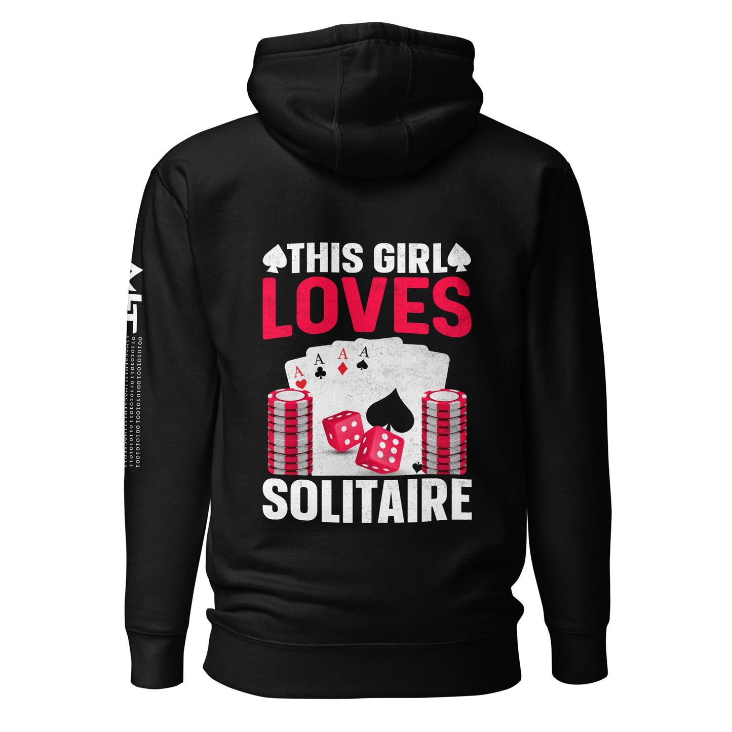 This Girl Loves Solitaire - Unisex Hoodie ( Back Print ) by DarkByteGear