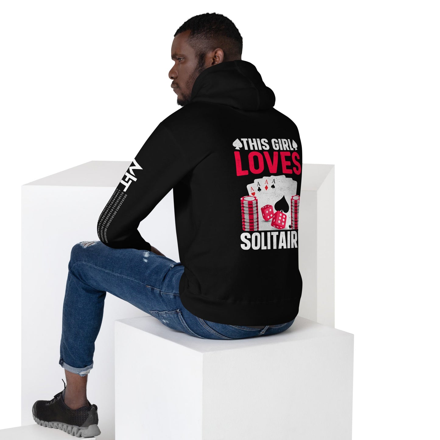 This Girl Loves Solitaire - Unisex Hoodie ( Back Print ) by DarkByteGear