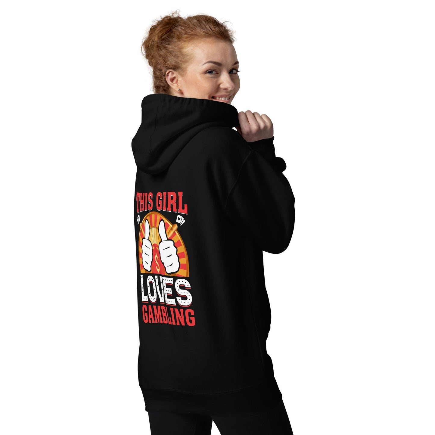 This Girl Loves Gambling - Unisex Hoodie ( Back Print ) by DarkByteGear