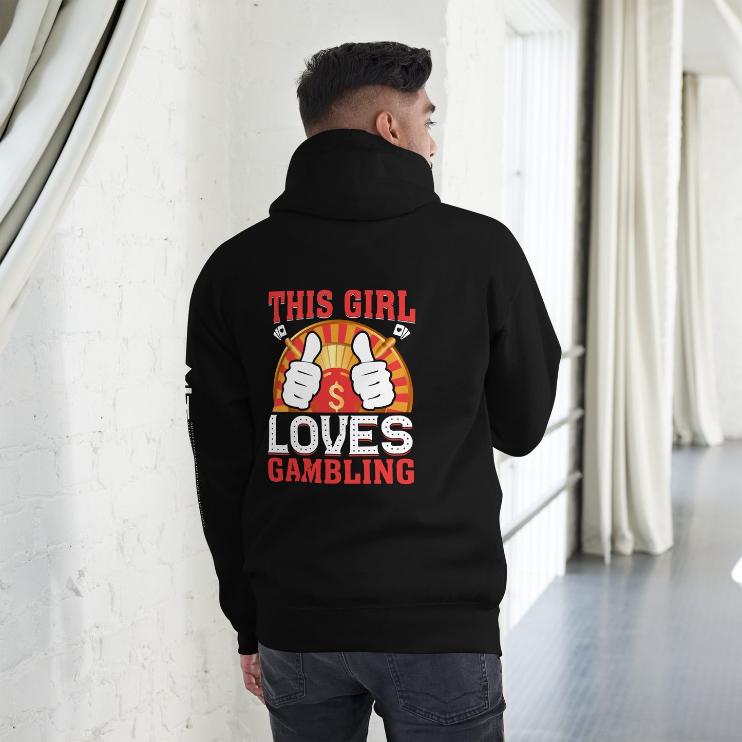 This Girl Loves Gambling - Unisex Hoodie ( Back Print ) by DarkByteGear