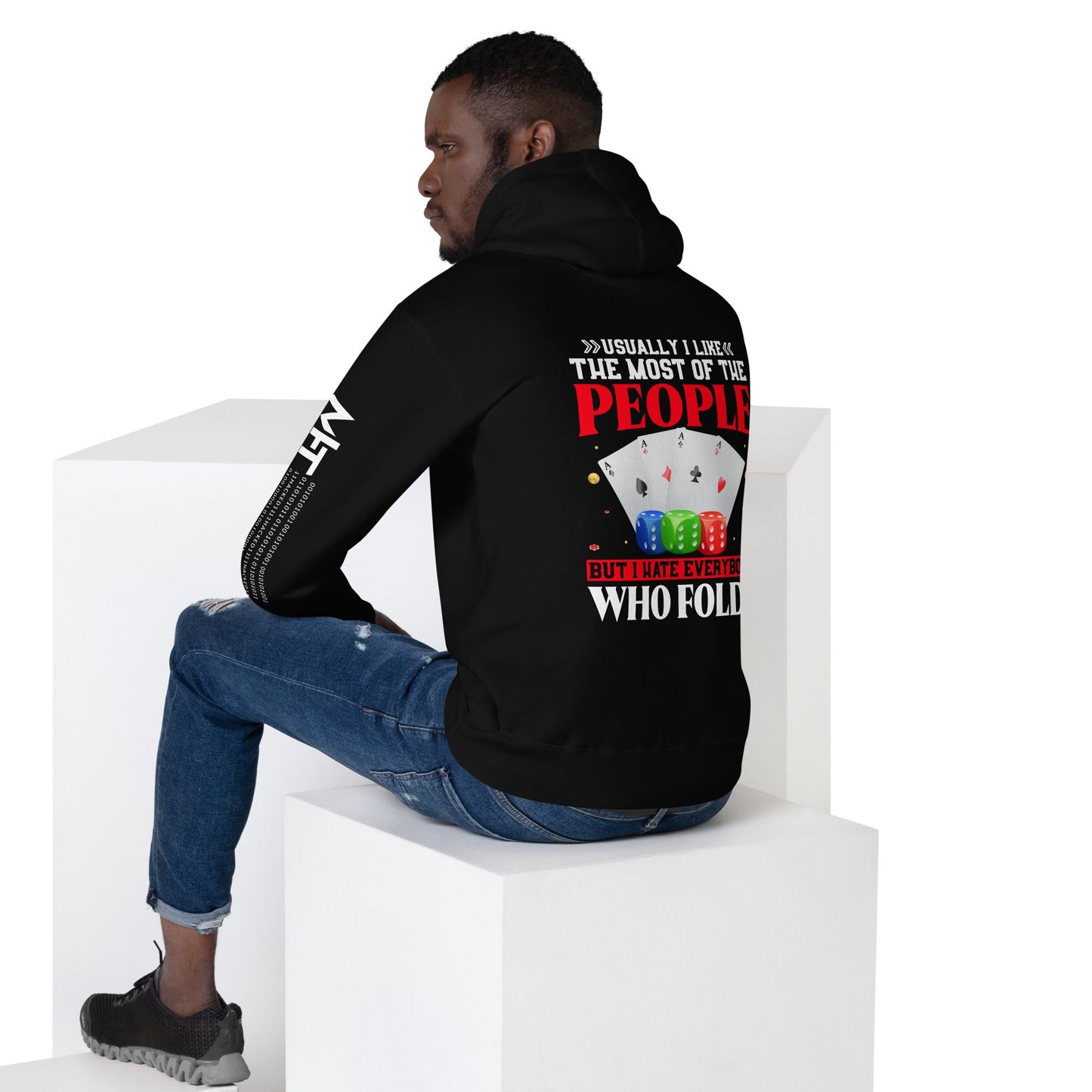 Usually I Like Most of the People But I Hate everyone who Folds - Unisex Hoodie ( Back Print ) by DarkByteGear