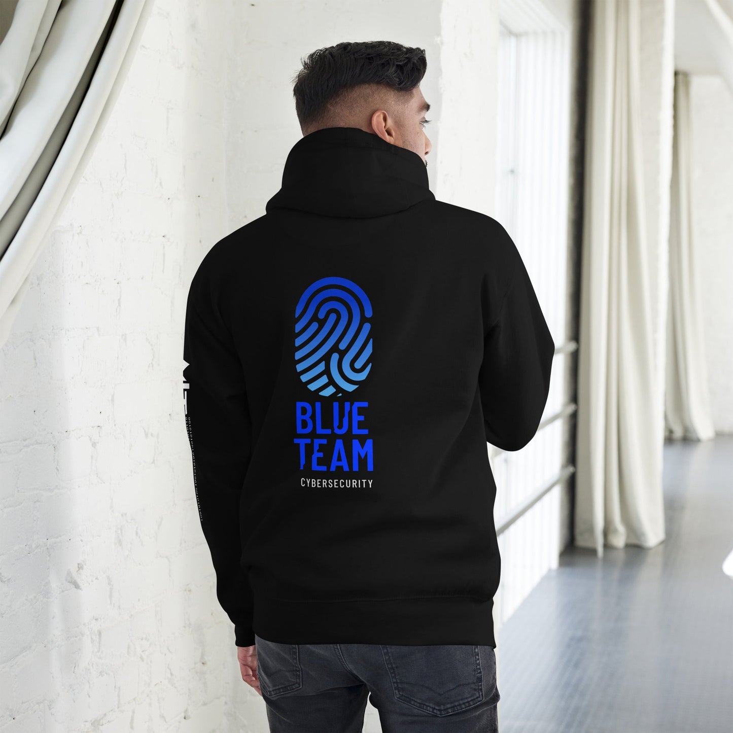 Cyber Security Blue Team v2 - Unisex Hoodie ( Back Print ) by DarkByteGear