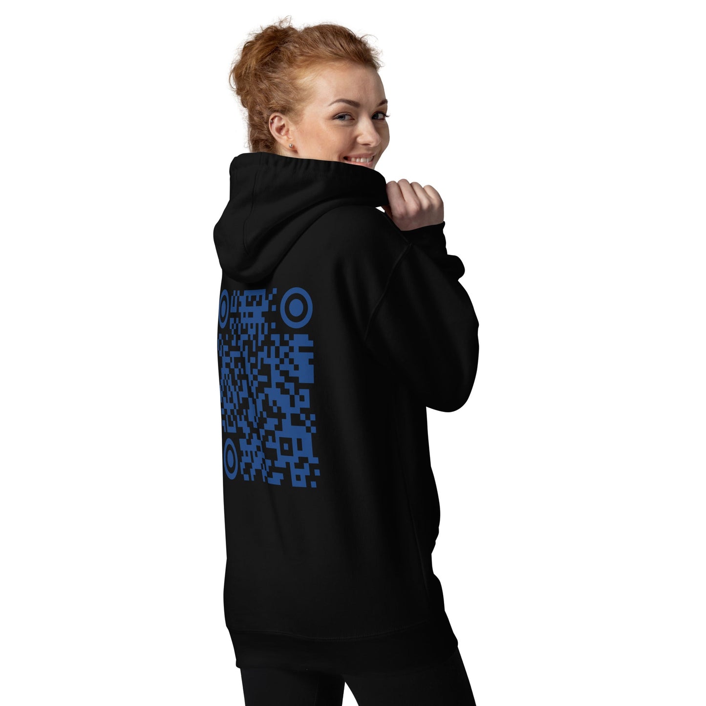 Who's the New Kid, Hacker, Developer, Gamer, Crypto King V1 (No Logo) - Unisex Hoodie Personalized QR Code by DarkByteGear