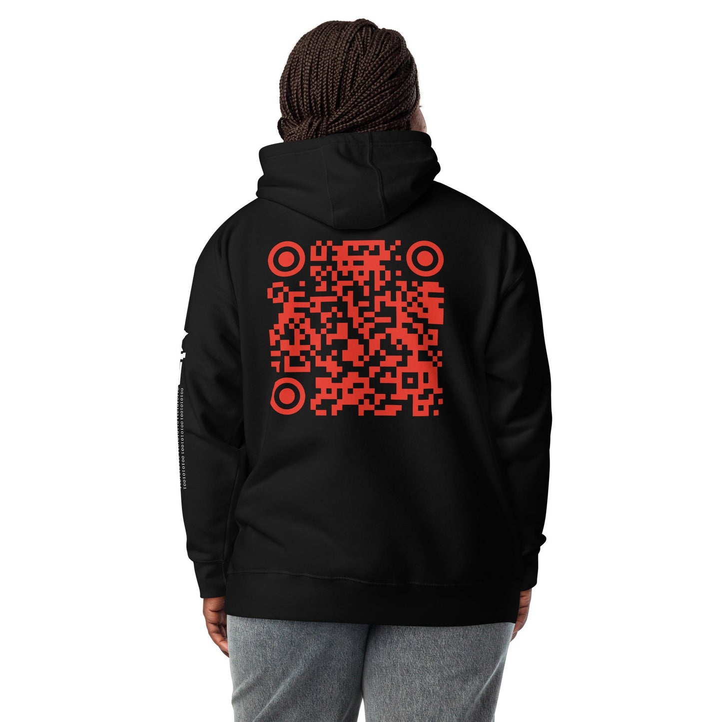 Who's the New Kid, Hacker, Developer, Gamer, Crypto King V1 - Unisex Hoodie Personalized QR Code by DarkByteGear