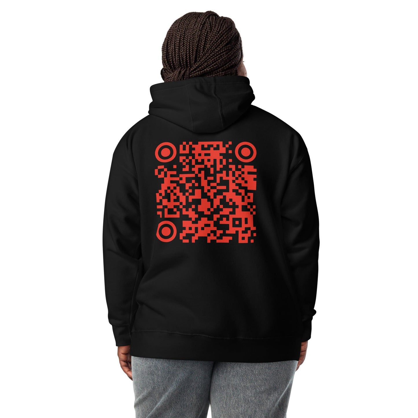 Who's the New Kid, Hacker, Developer, Gamer, Crypto King V1 (No Logo) - Unisex Hoodie Personalized QR Code by DarkByteGear