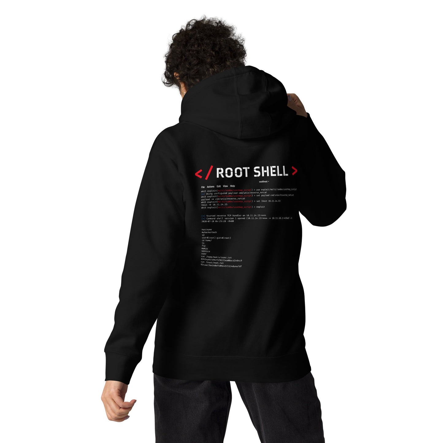 Root Shell - Unisex Hoodie ( Back Print ) by DarkByteGear