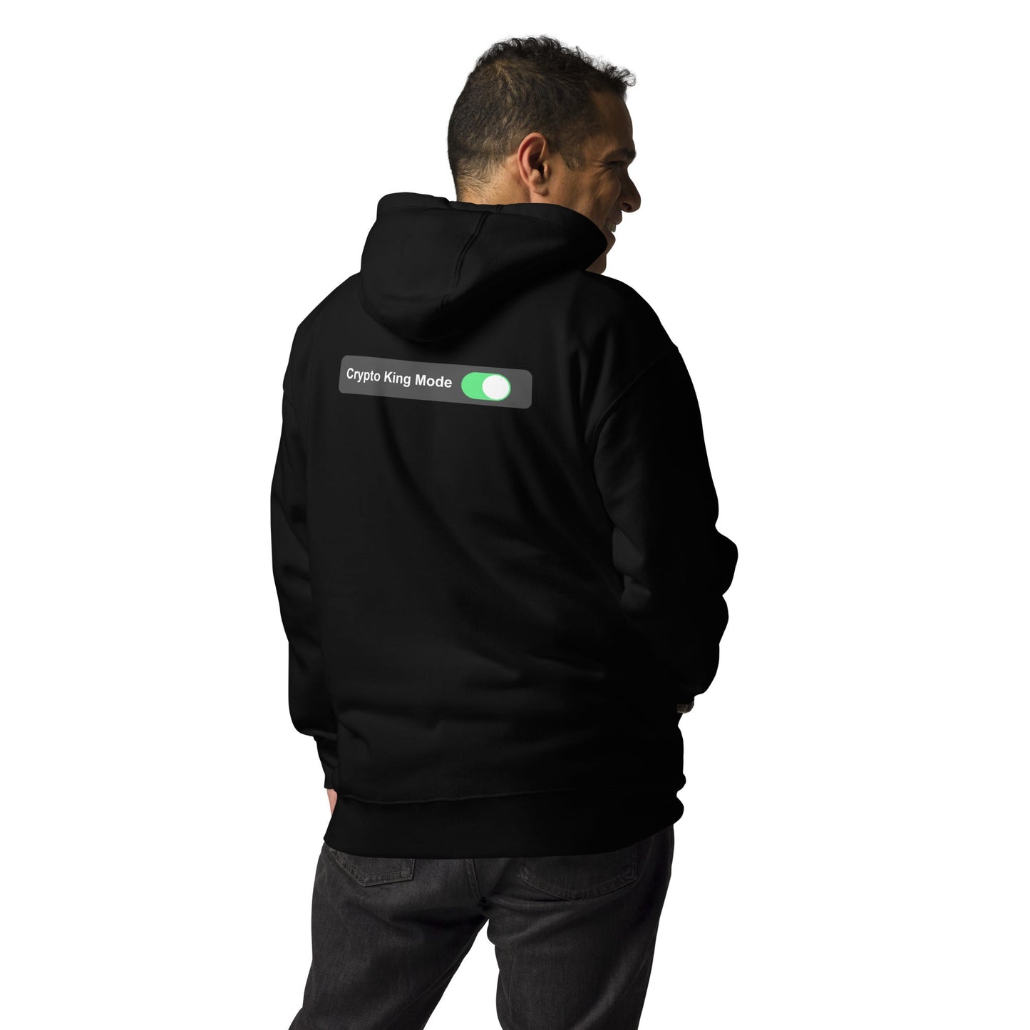 Crypto King Mode On - Unisex Hoodie (back print) by DarkByteGear