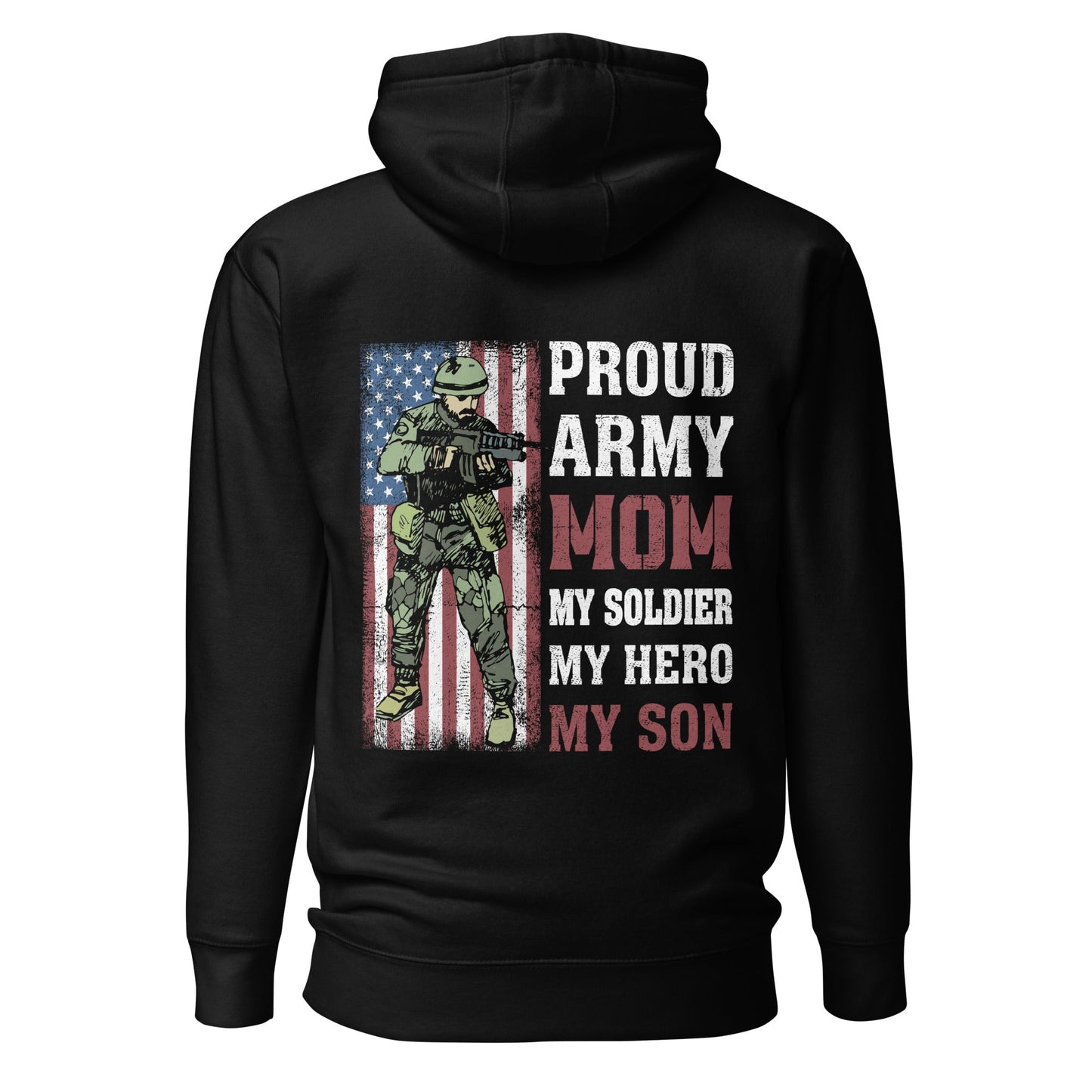 Proud Army Mom - Unisex Hoodie (back print) by DarkByteGear