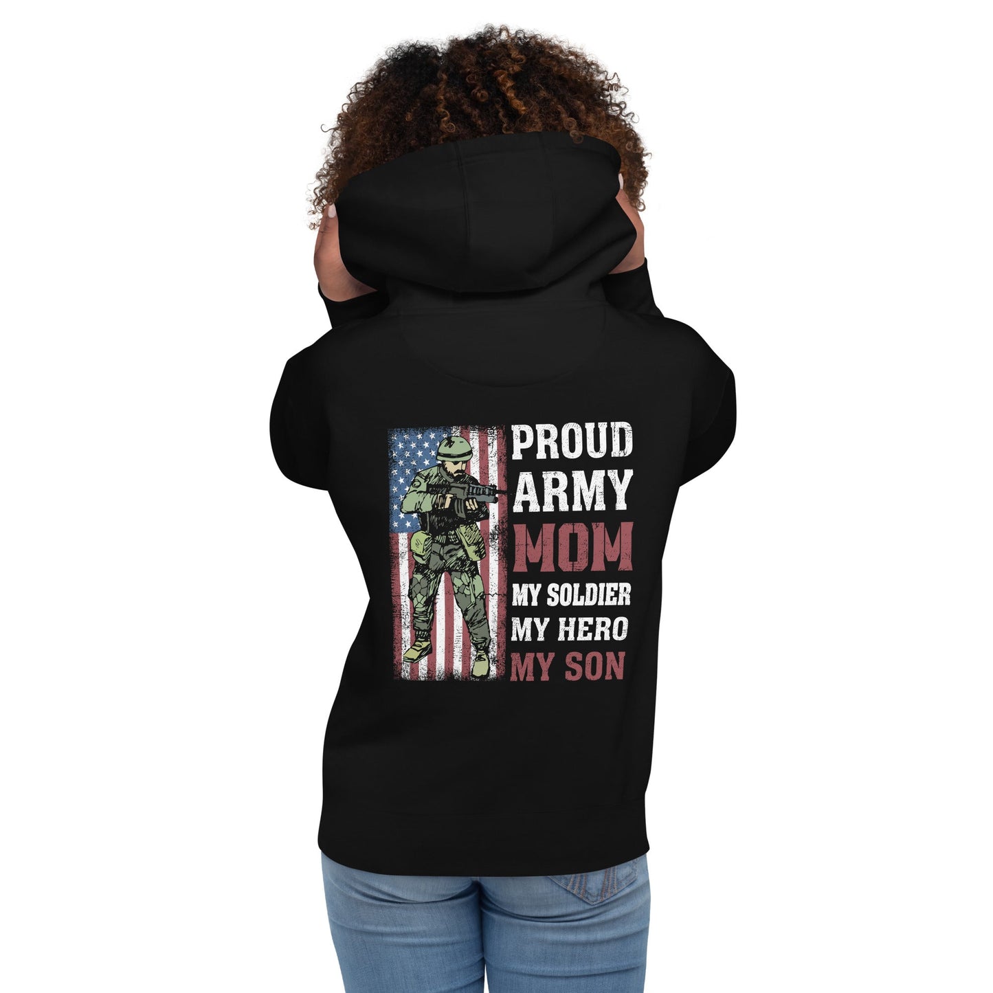 Proud Army Mom - Unisex Hoodie (back print) by DarkByteGear