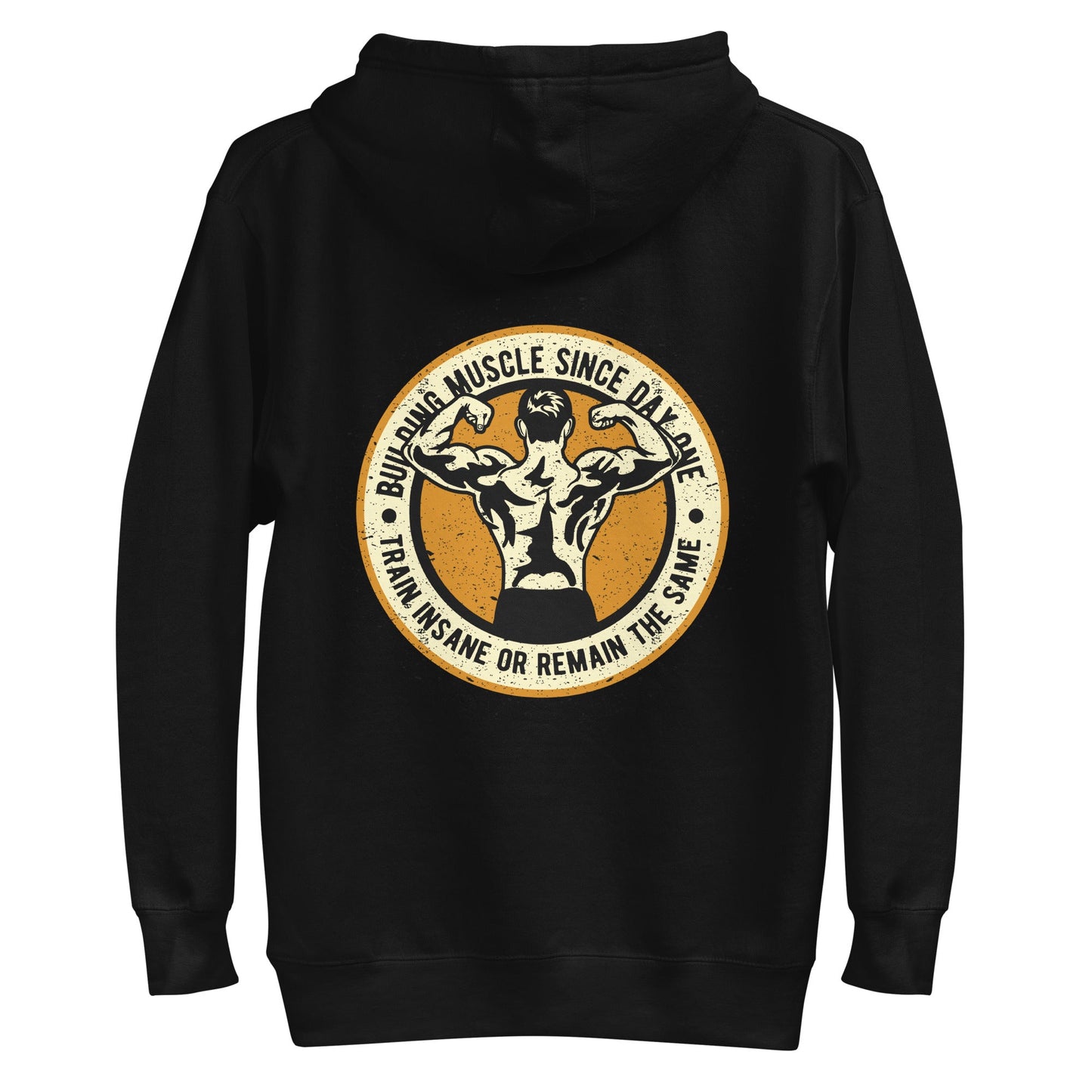 Building muscles since Day one - Unisex Hoodie ( Back Print ) by DarkByteGear