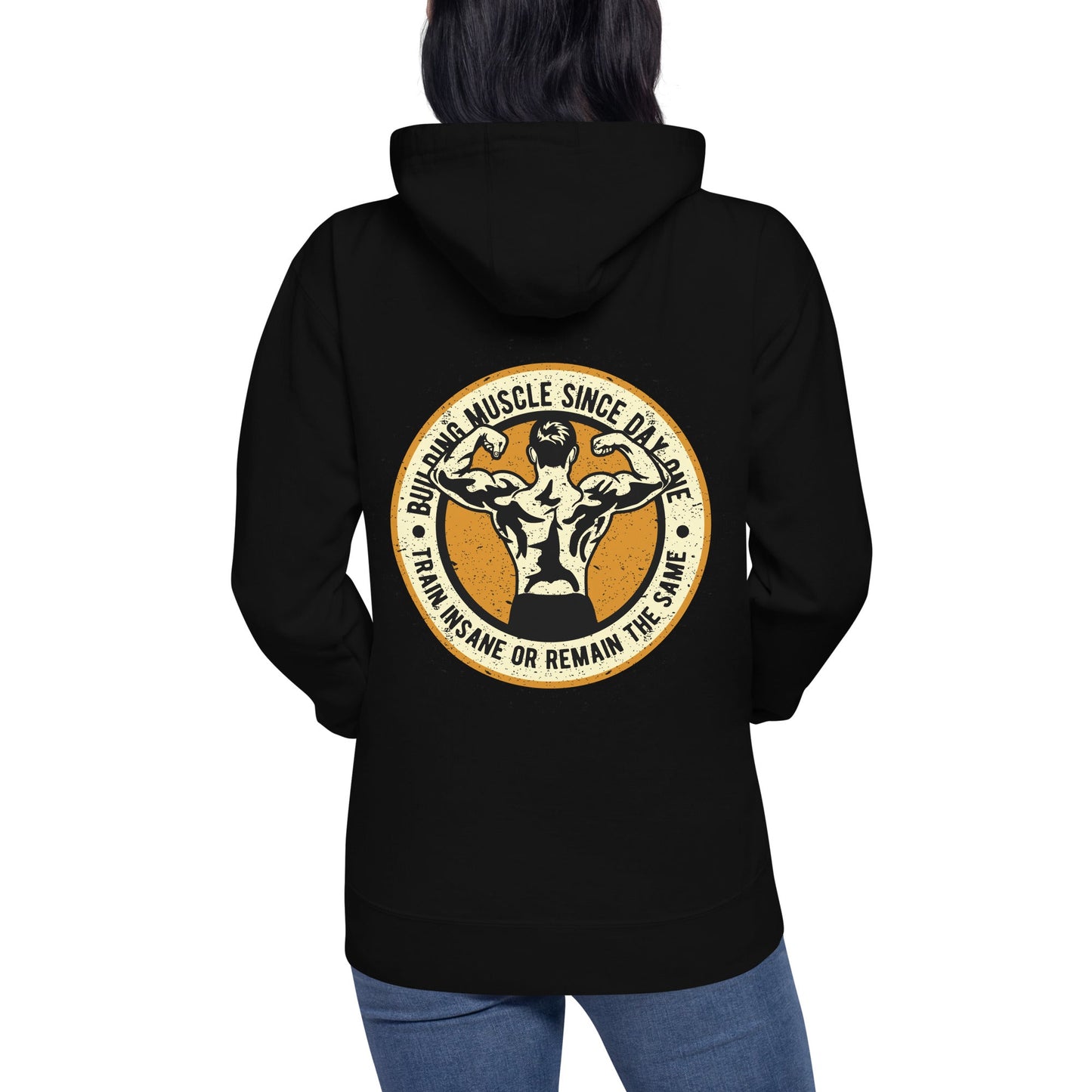 Building muscles since Day one - Unisex Hoodie ( Back Print ) by DarkByteGear