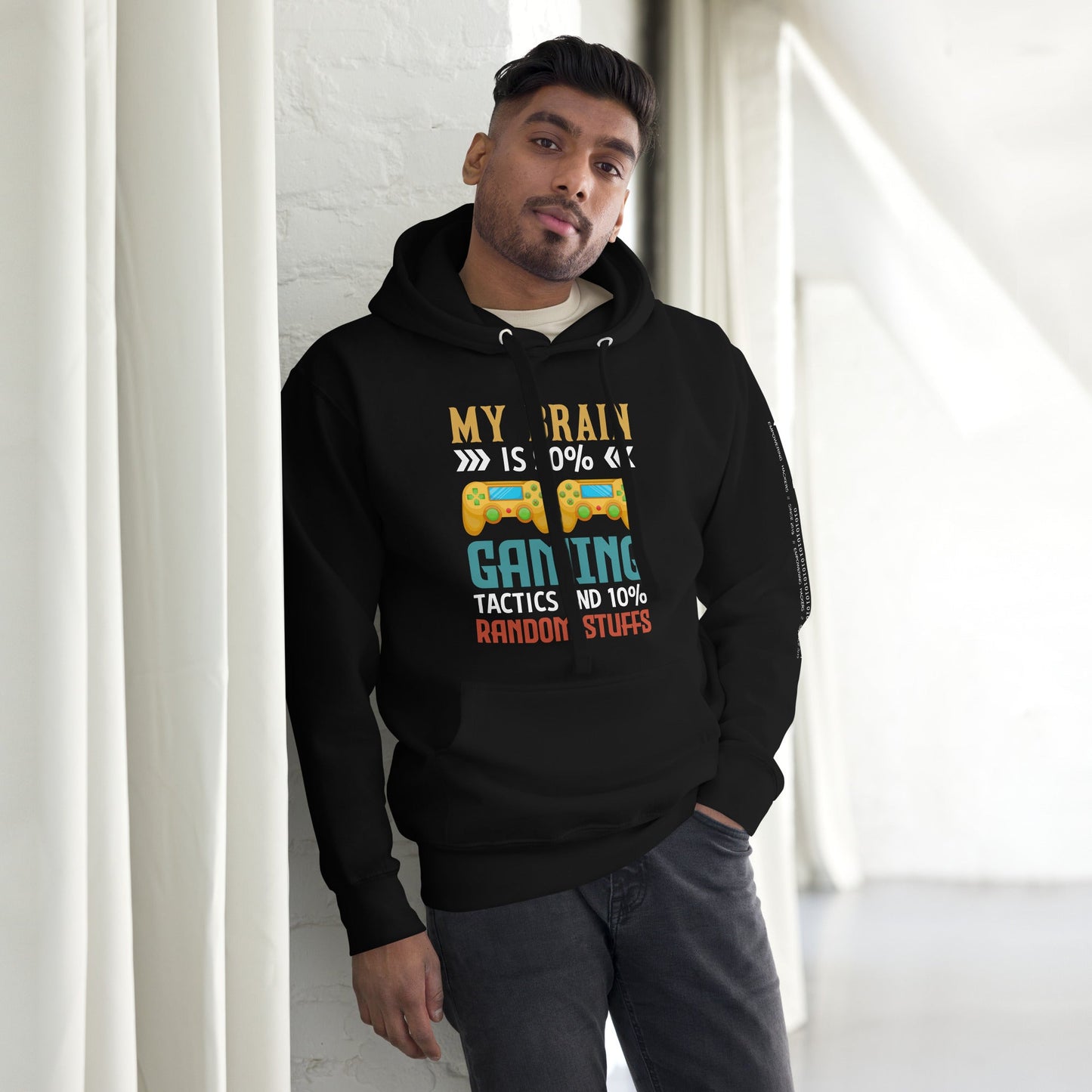 Ar My Brain is 90% Gaming Tactics Unisex Hoodie by DarkByteGear