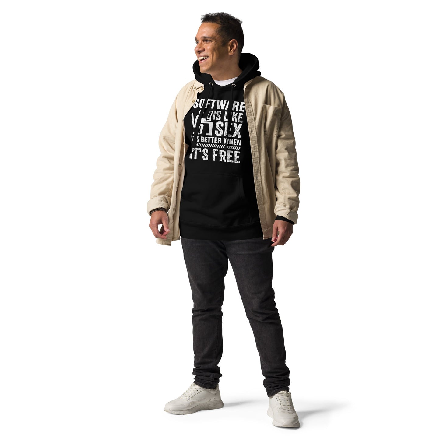 Software is Like Sex Unisex Hoodie by DarkByteGear