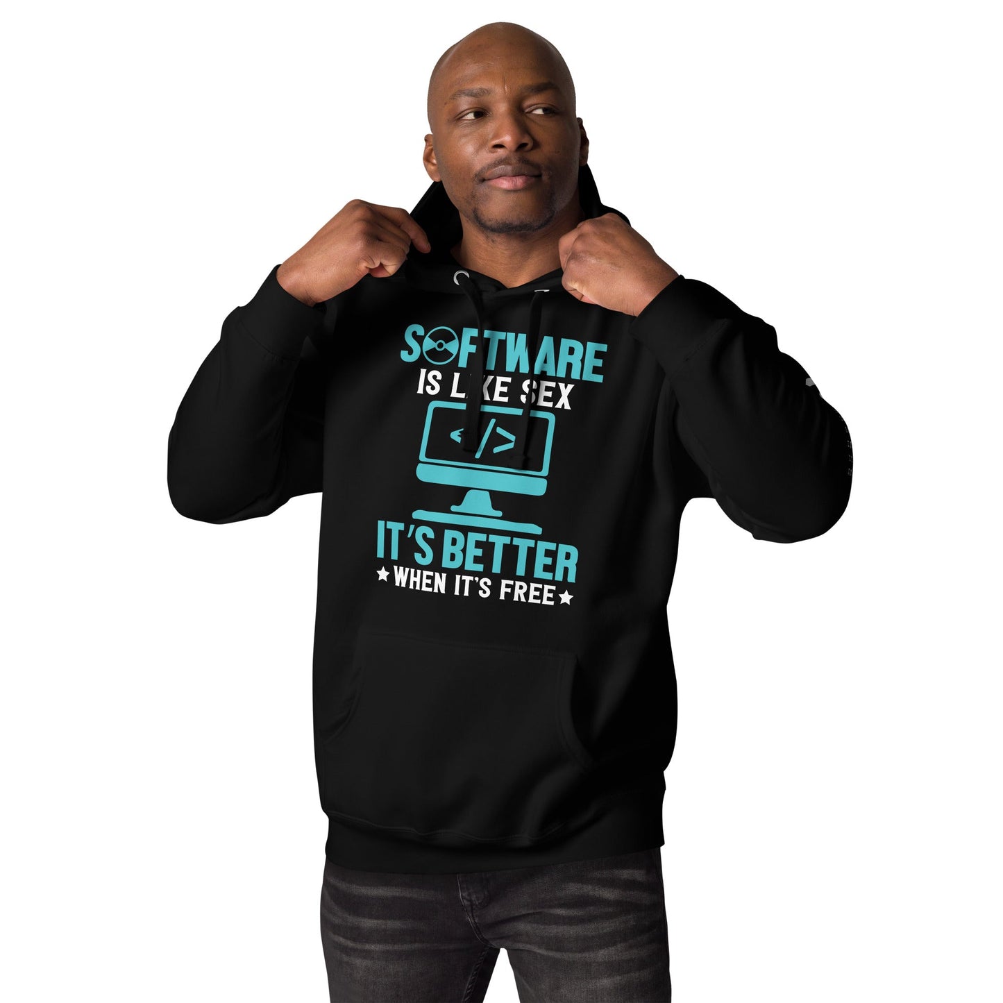 Software is like Sex - Blue Unisex Hoodie by DarkByteGear