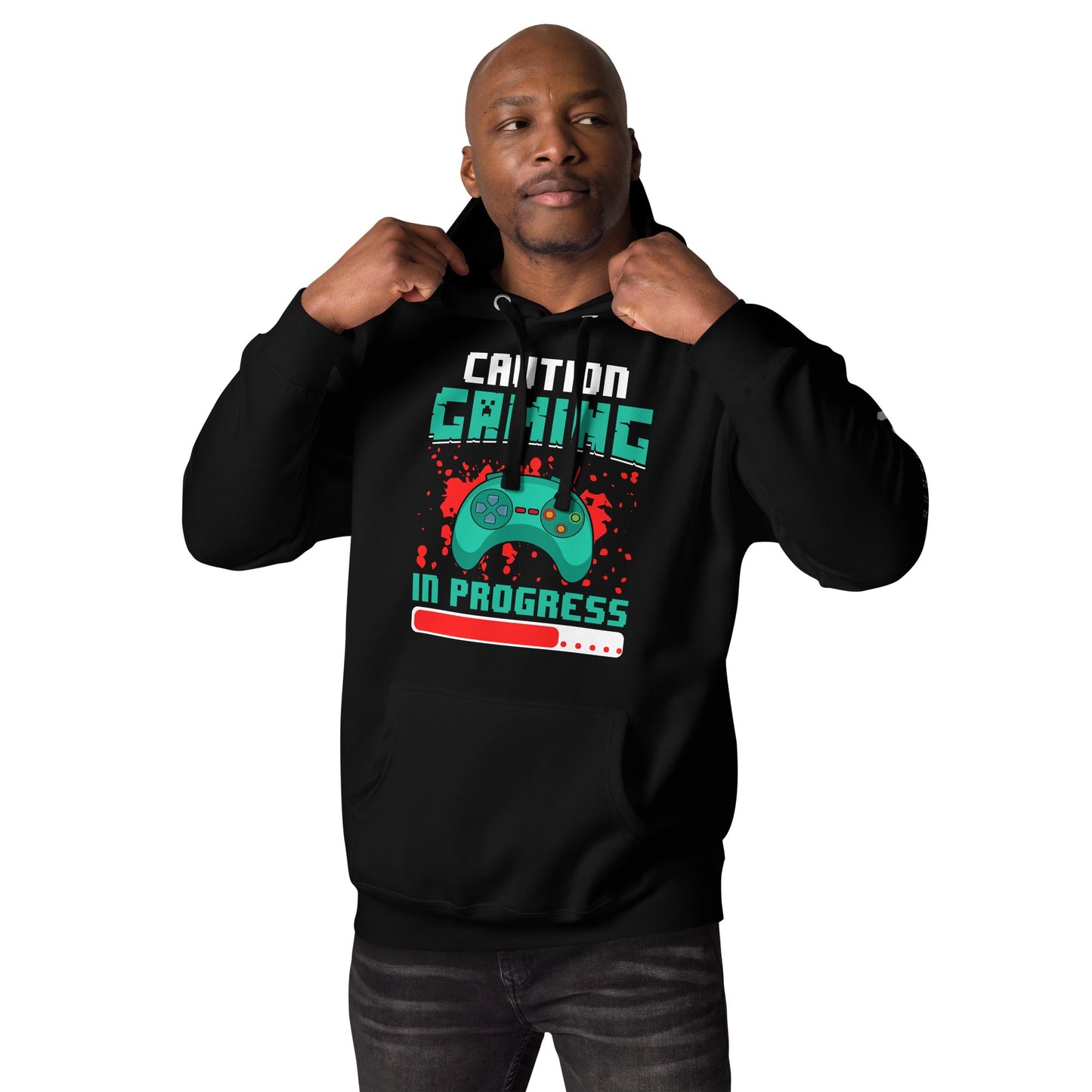 Caution! Gaming In Process Unisex Hoodie by DarkByteGear