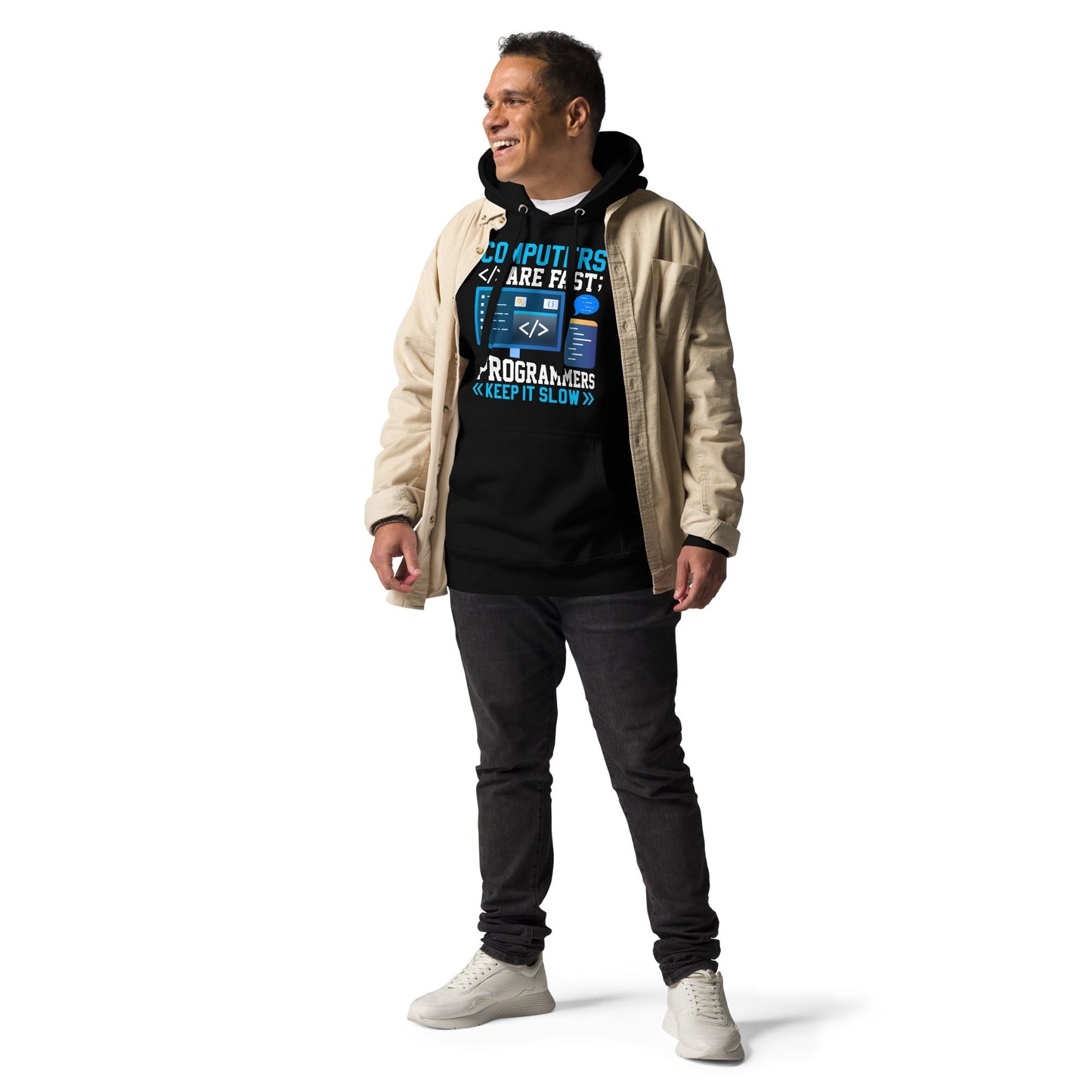 Computers are fast - Blue RK Unisex Hoodie by DarkByteGear