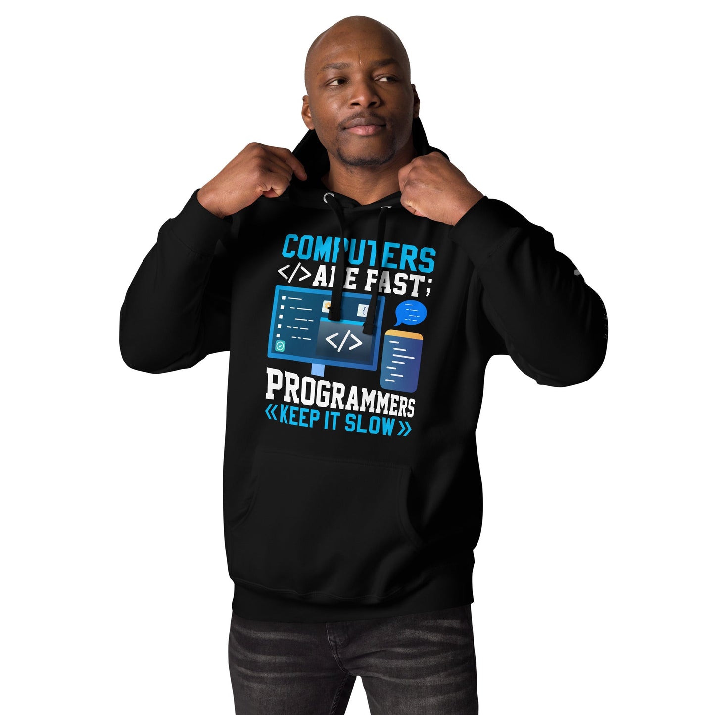 Computers are fast - Blue RK Unisex Hoodie by DarkByteGear