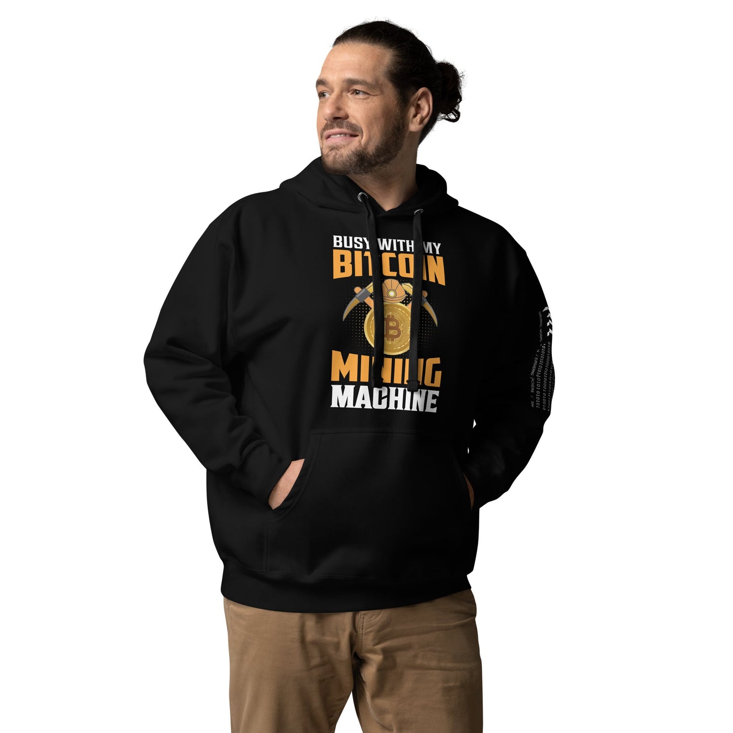 Busy with my Bitcoin Mining Machine Unisex Hoodie by DarkByteGear