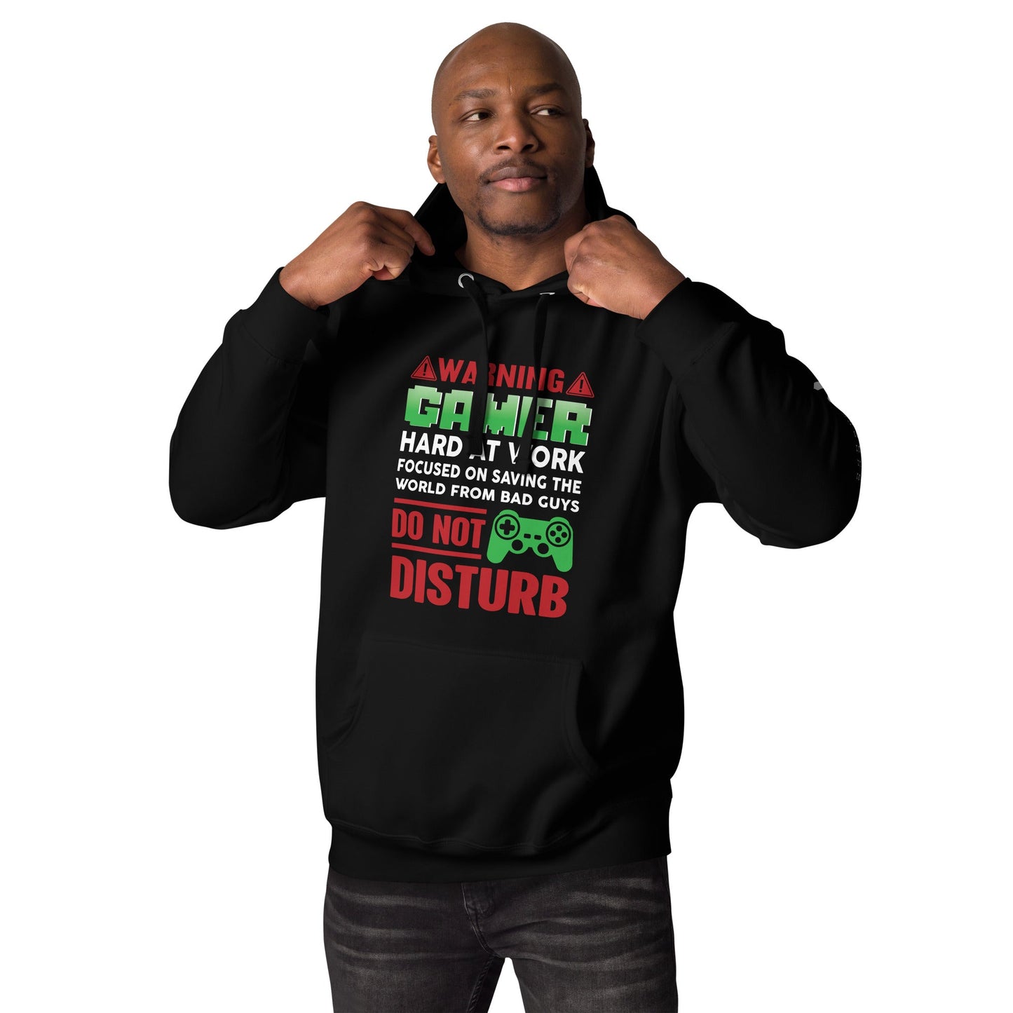 Warning! Gamer Hard at Work, DND - Unisex Hoodie by DarkByteGear