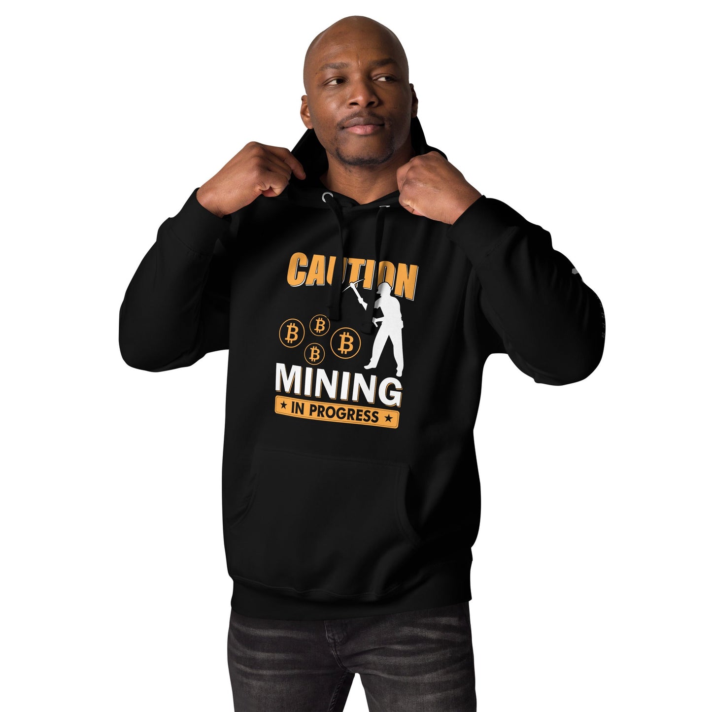 Caution Bitcoin Mining in Progress - Unisex Hoodie by DarkByteGear