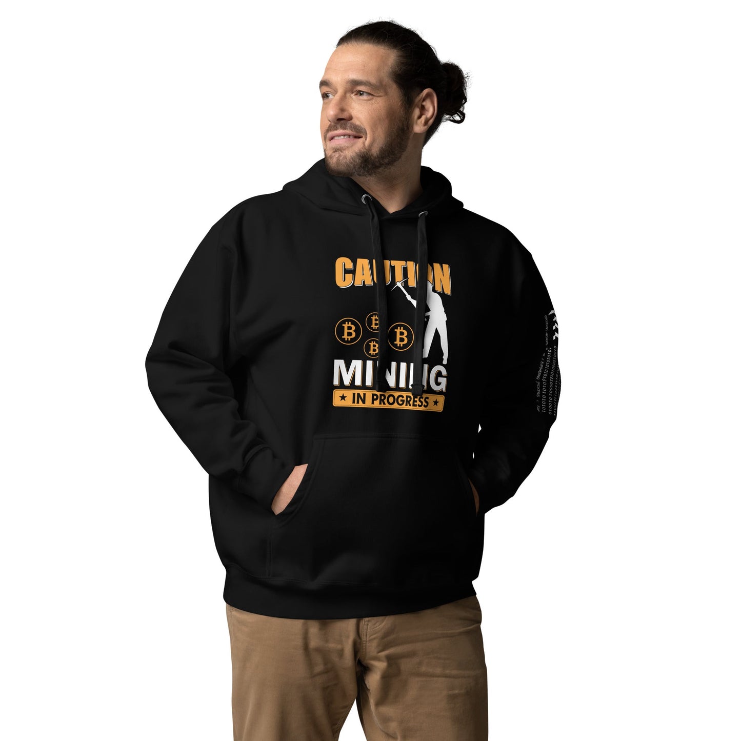 Caution Bitcoin Mining in Progress - Unisex Hoodie by DarkByteGear