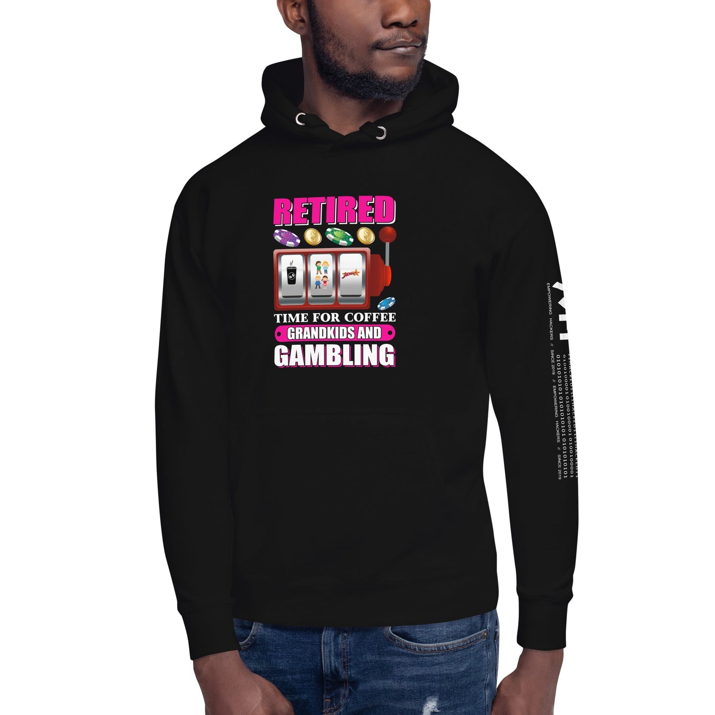 Retired: Time for Coffee, Grandkids and Gambling - Unisex Hoodie by DarkByteGear
