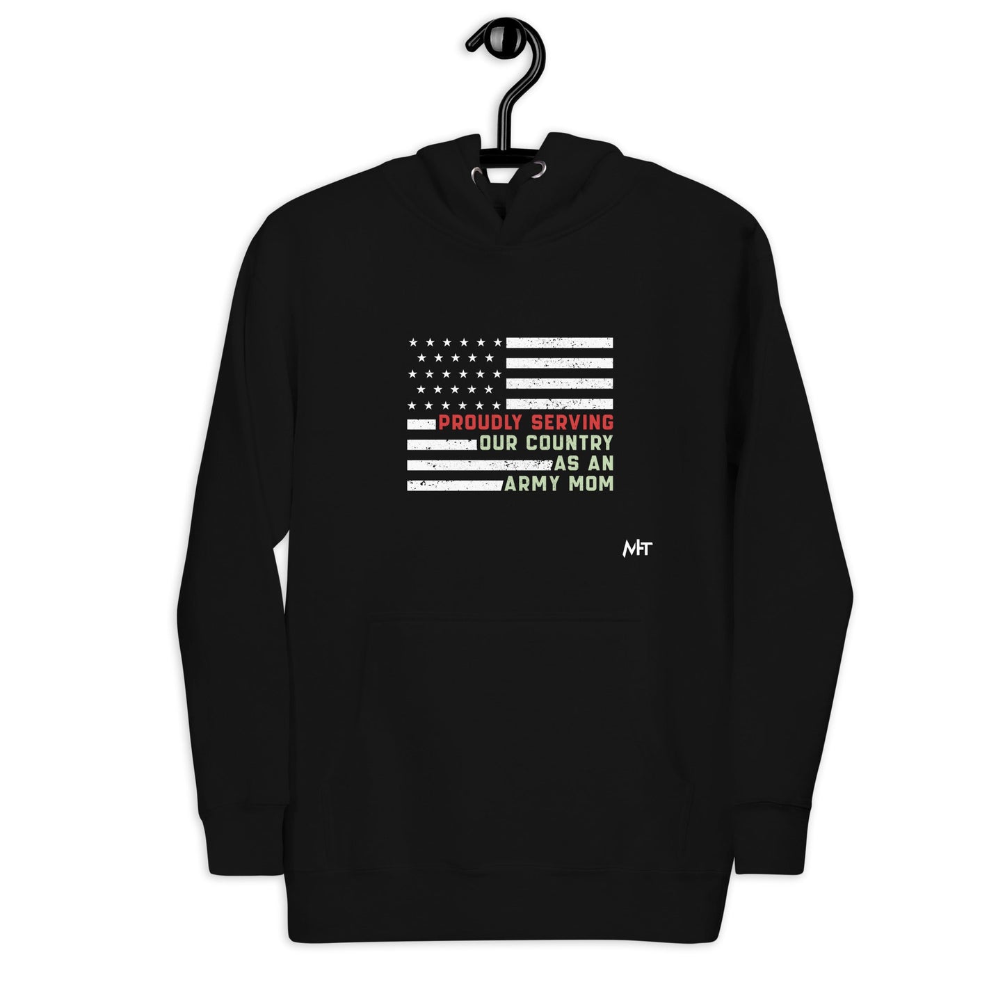 Proudly Serving as an Army Mom - Unisex Hoodie by DarkByteGear