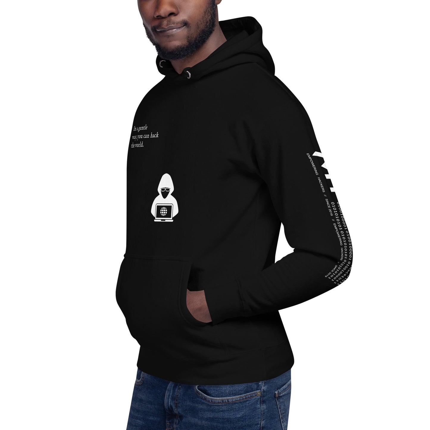 You can hack the world - Unisex Hoodie (back print) by DarkByteGear