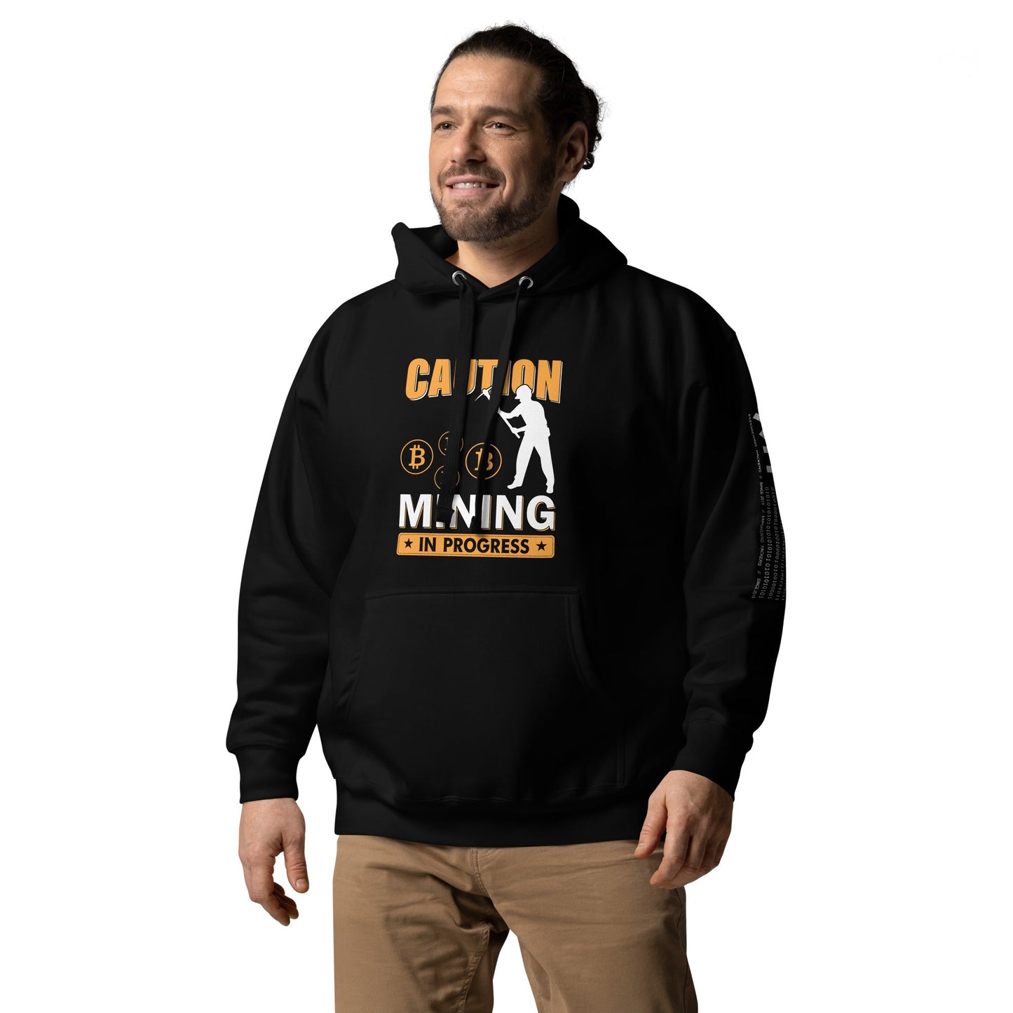 Caution Bitcoin Mining in Progress - Unisex Hoodie by DarkByteGear