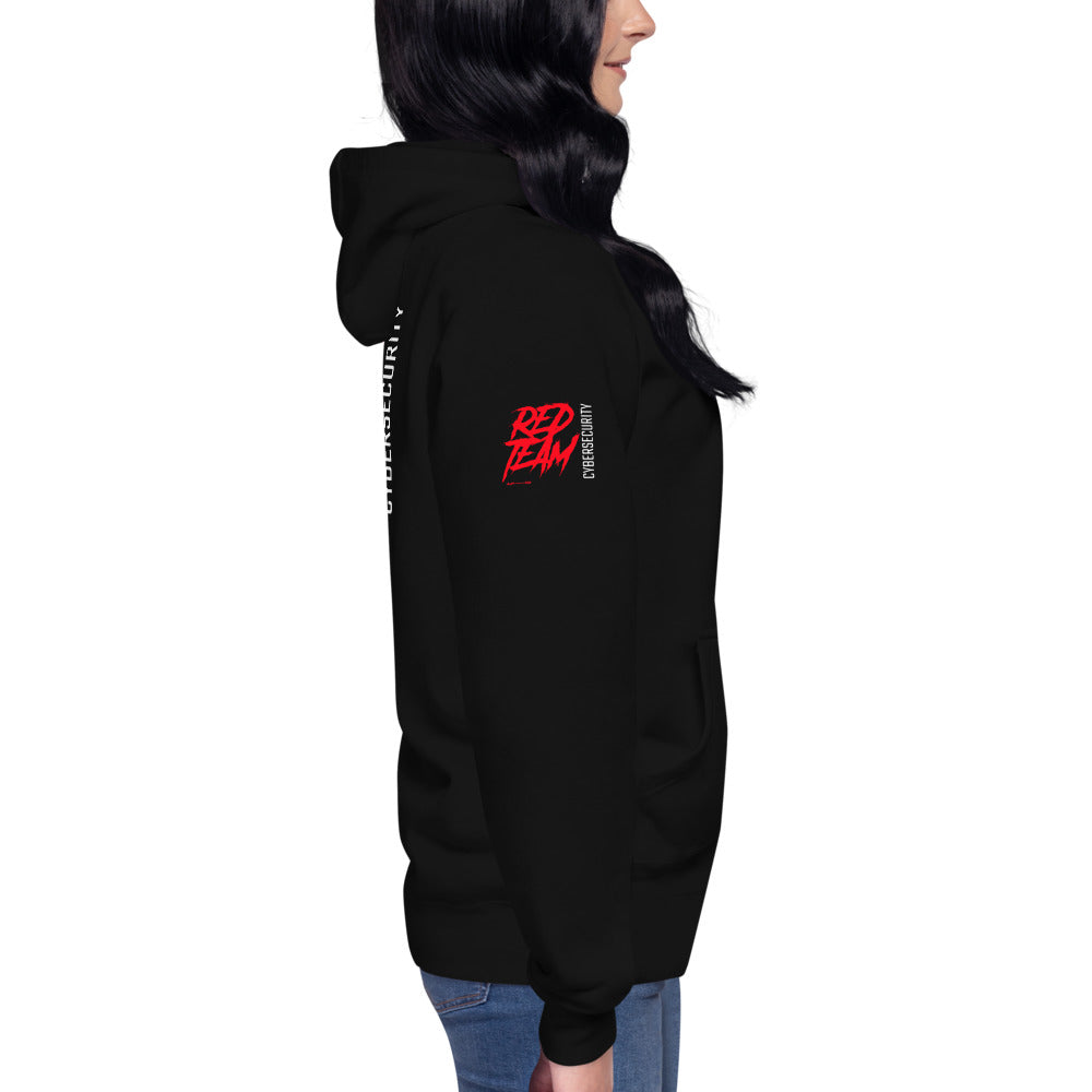 Cyber Security Red Team V10 - Unisex Hoodie (back print) by DarkByteGear