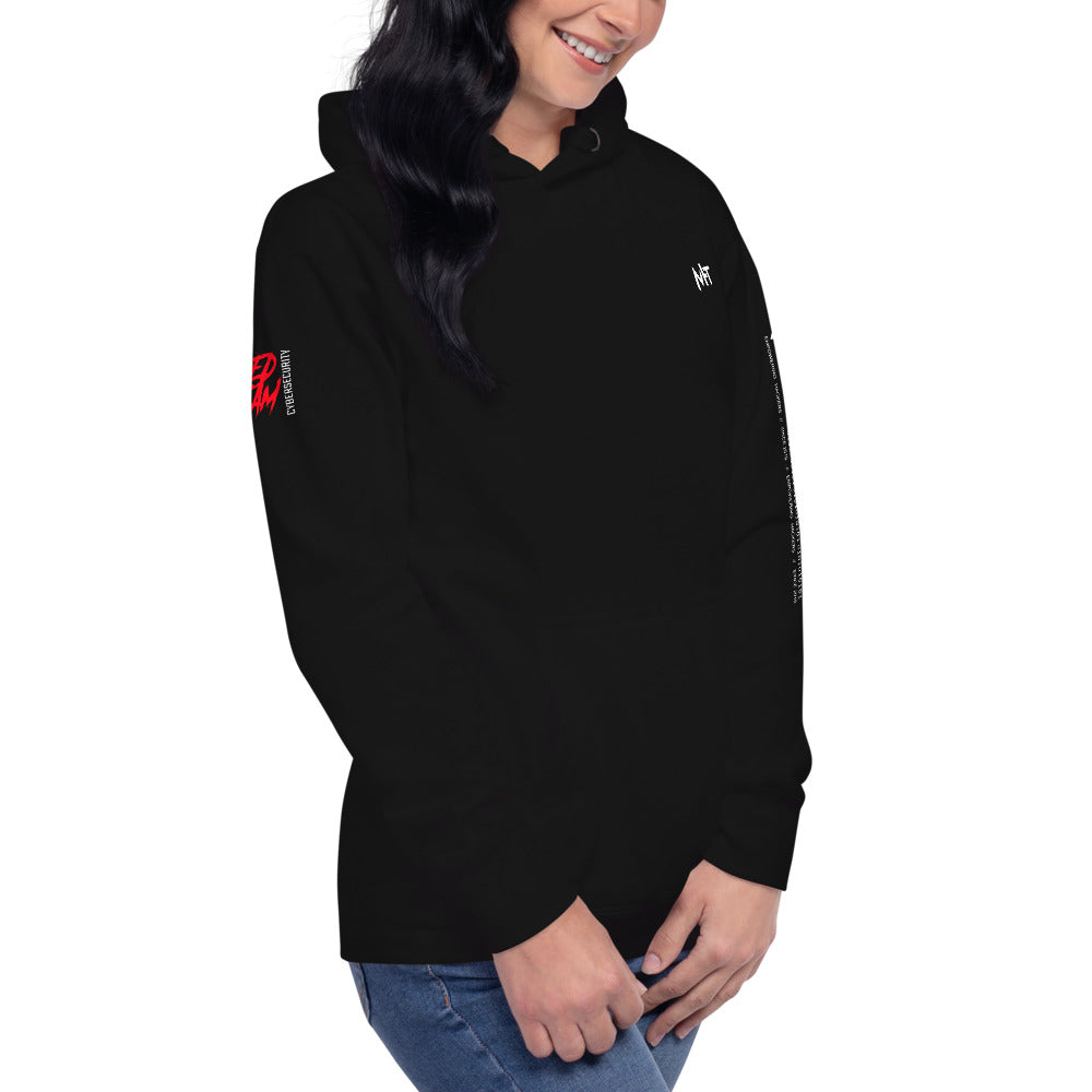 Cyber Security Red Team V10 - Unisex Hoodie (back print) by DarkByteGear