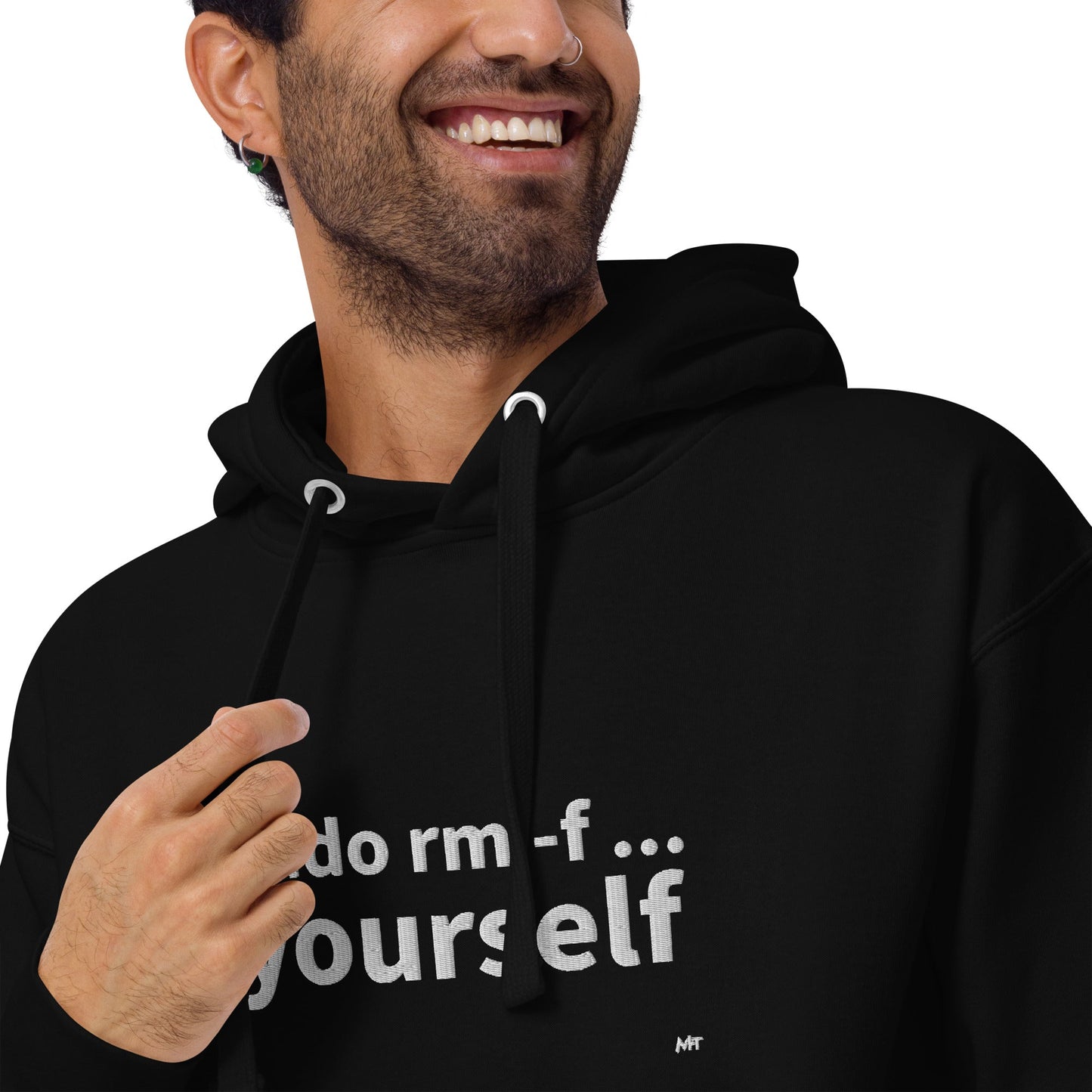 Sudo rm -f yourself - Unisex Hoodie (embroidered) by DarkByteGear