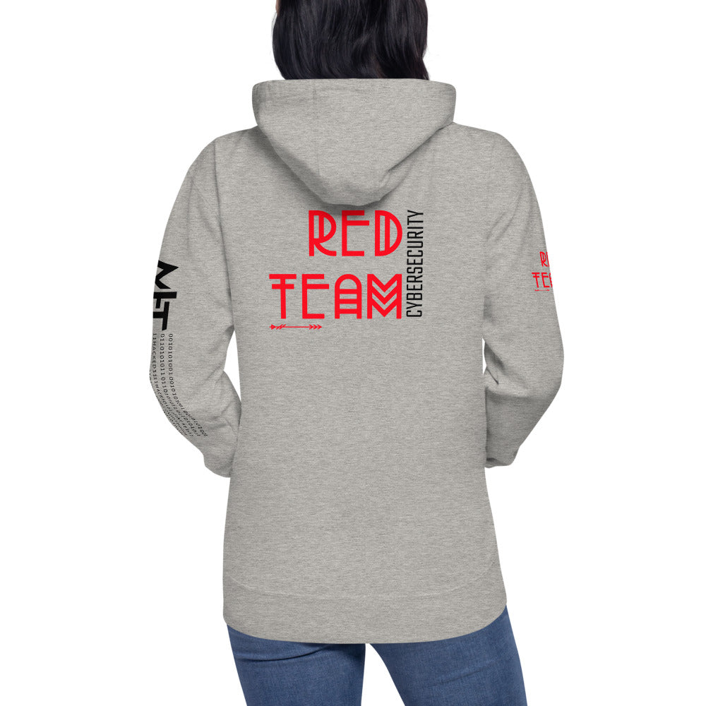Cyber Security Red Team v5 - Unisex Hoodie (back print) by DarkByteGear