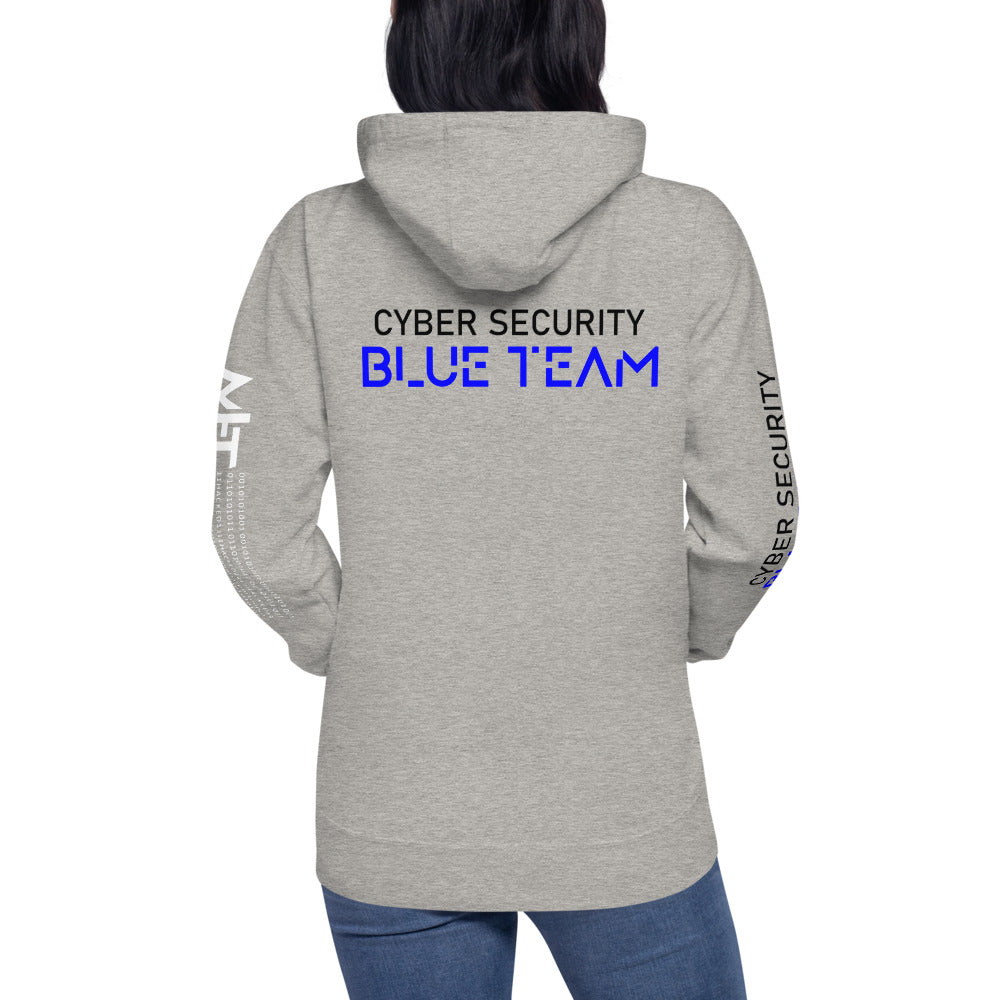 Cybersecurity Blue Team v4 - Unisex Hoodie (back print) by DarkByteGear