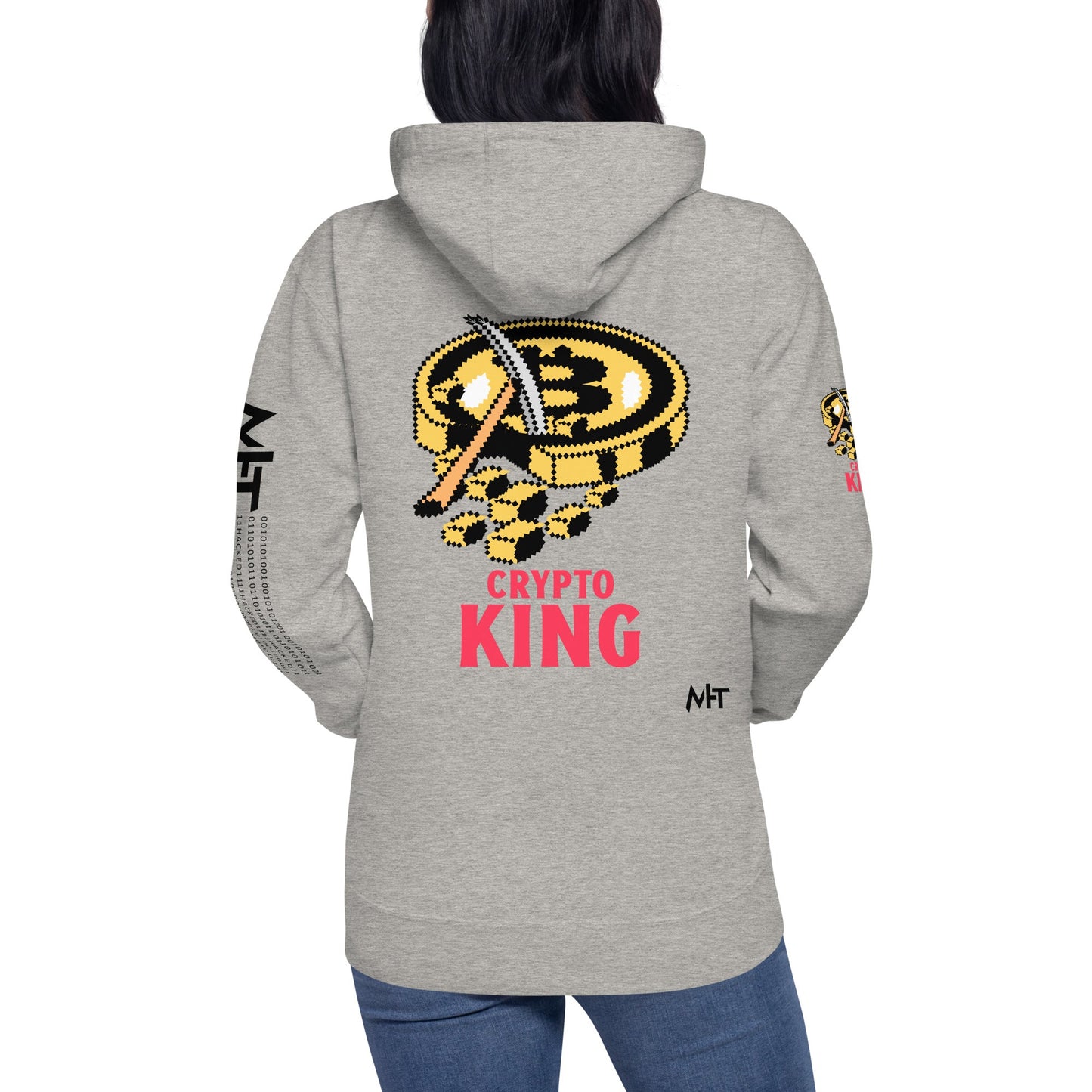 Cryto King - Unisex Hoodie (back print) by DarkByteGear