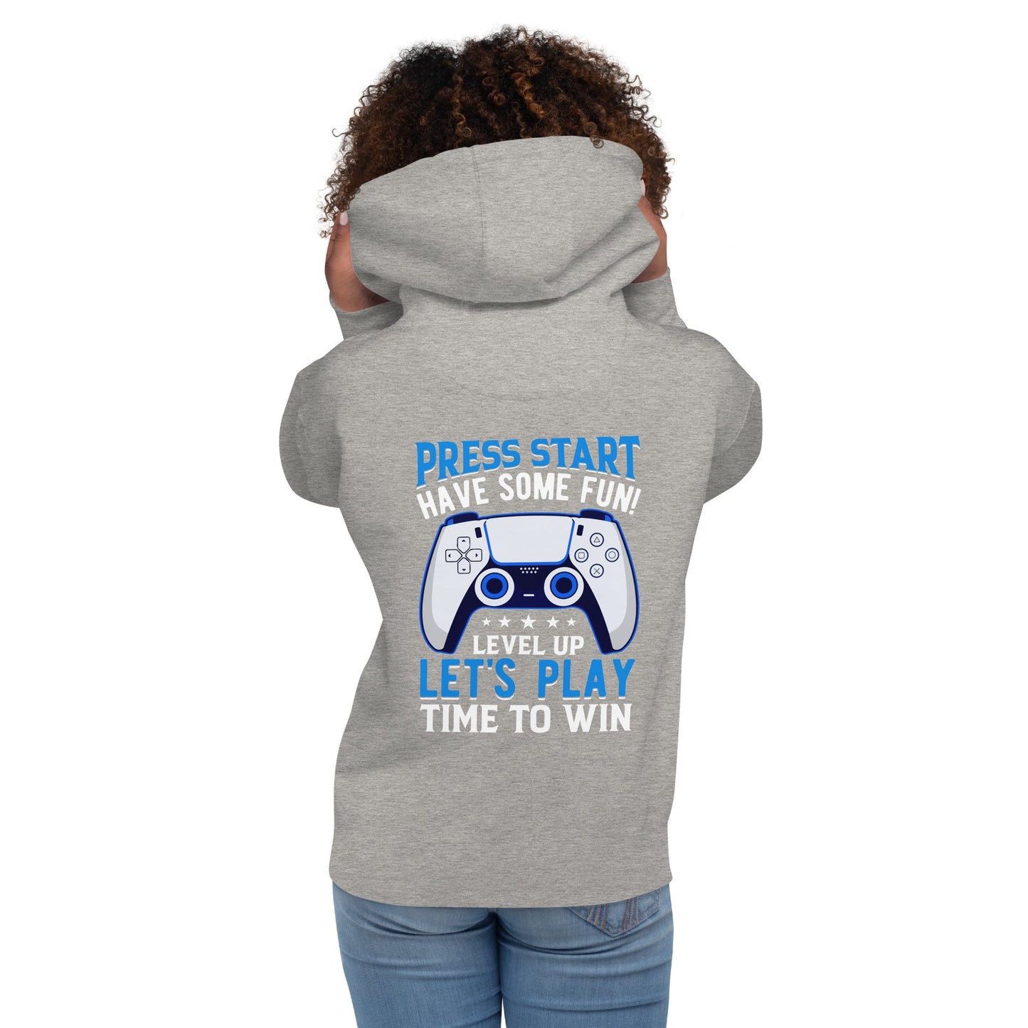 Press Start and Have some Fun - Unisex Hoodie (back print) by DarkByteGear