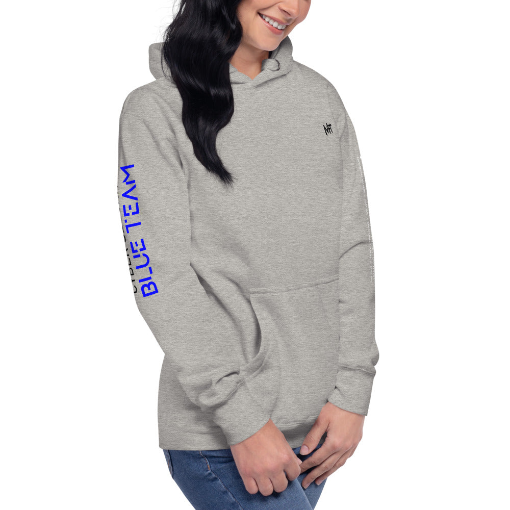 Cybersecurity Blue Team v4 - Unisex Hoodie (back print) by DarkByteGear