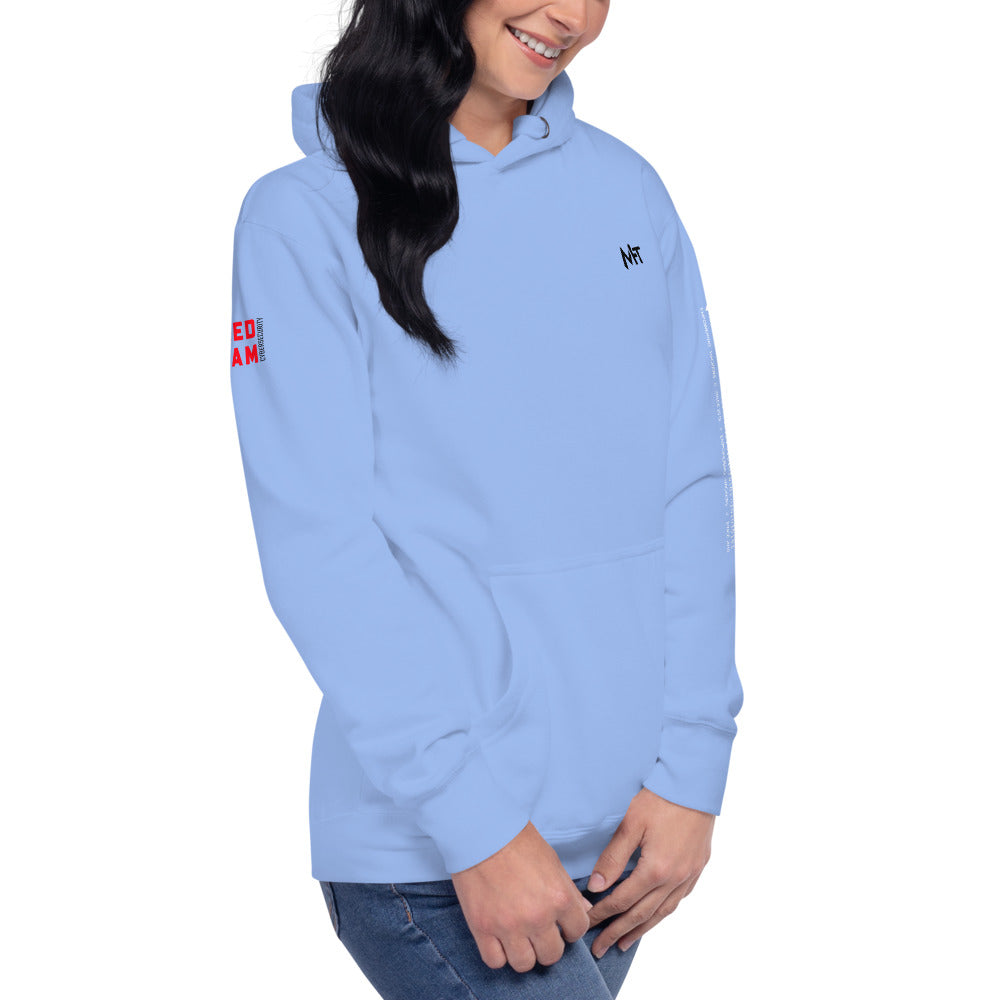 Cyber Security Red Team v7 - Unisex Hoodie (back print) by DarkByteGear