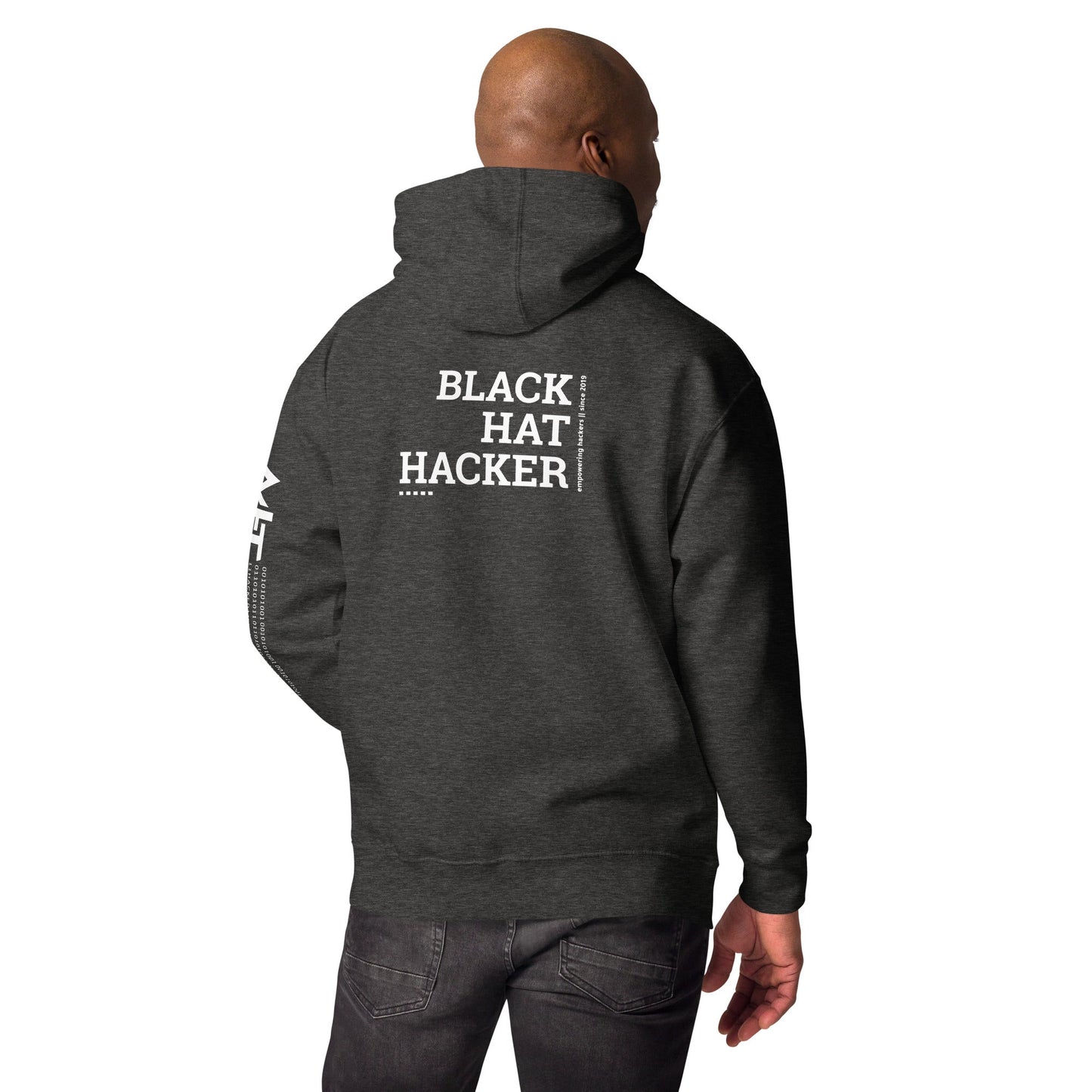 Black Hat Hacker V8 Unisex Hoodie ( Back Print ) by DarkByteGear