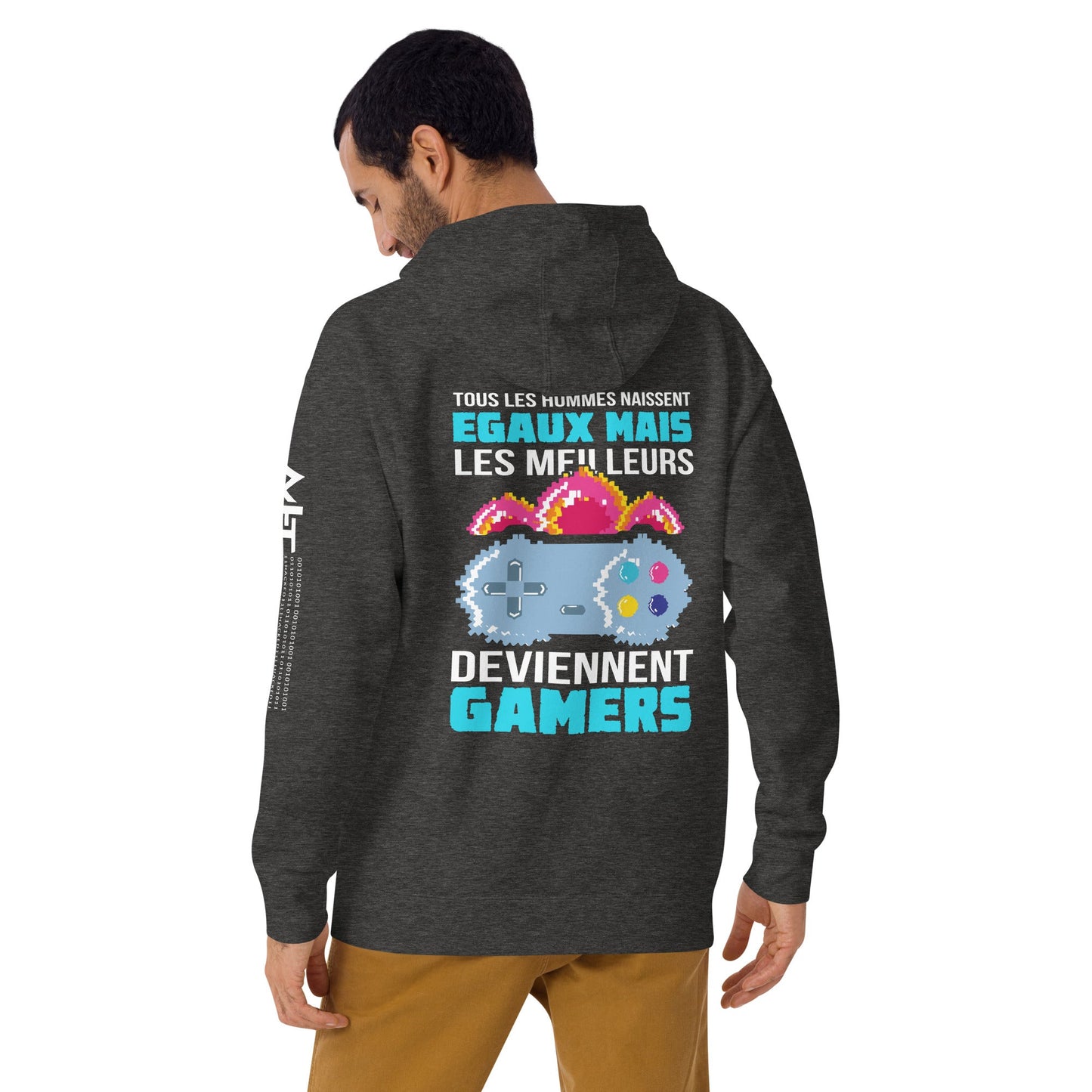 Tous Les Hommes Naissent Egaux Mais - Unisex Hoodie ( Back Print ) by DarkByteGear