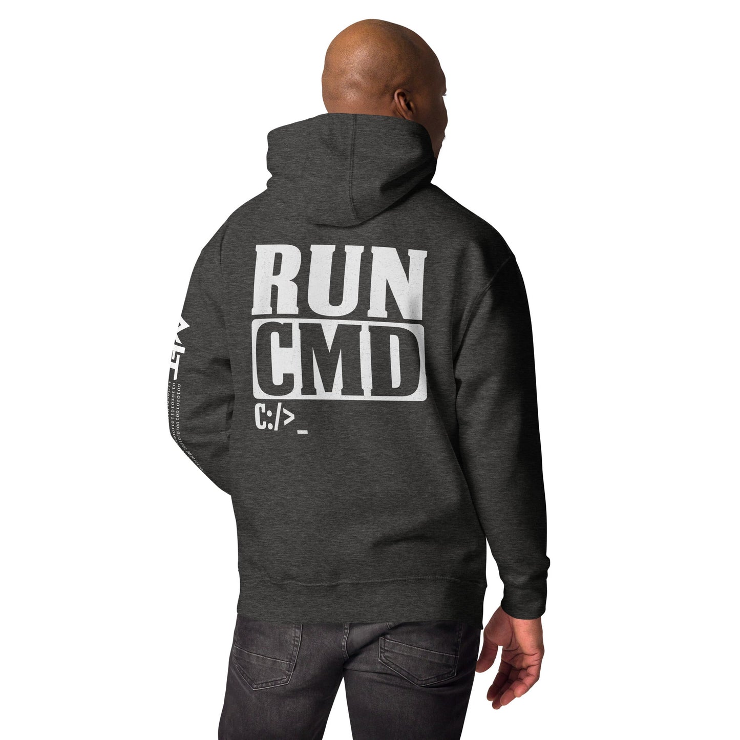 Run CMD C:/>_ - Unisex Hoodie ( Back Print ) by DarkByteGear