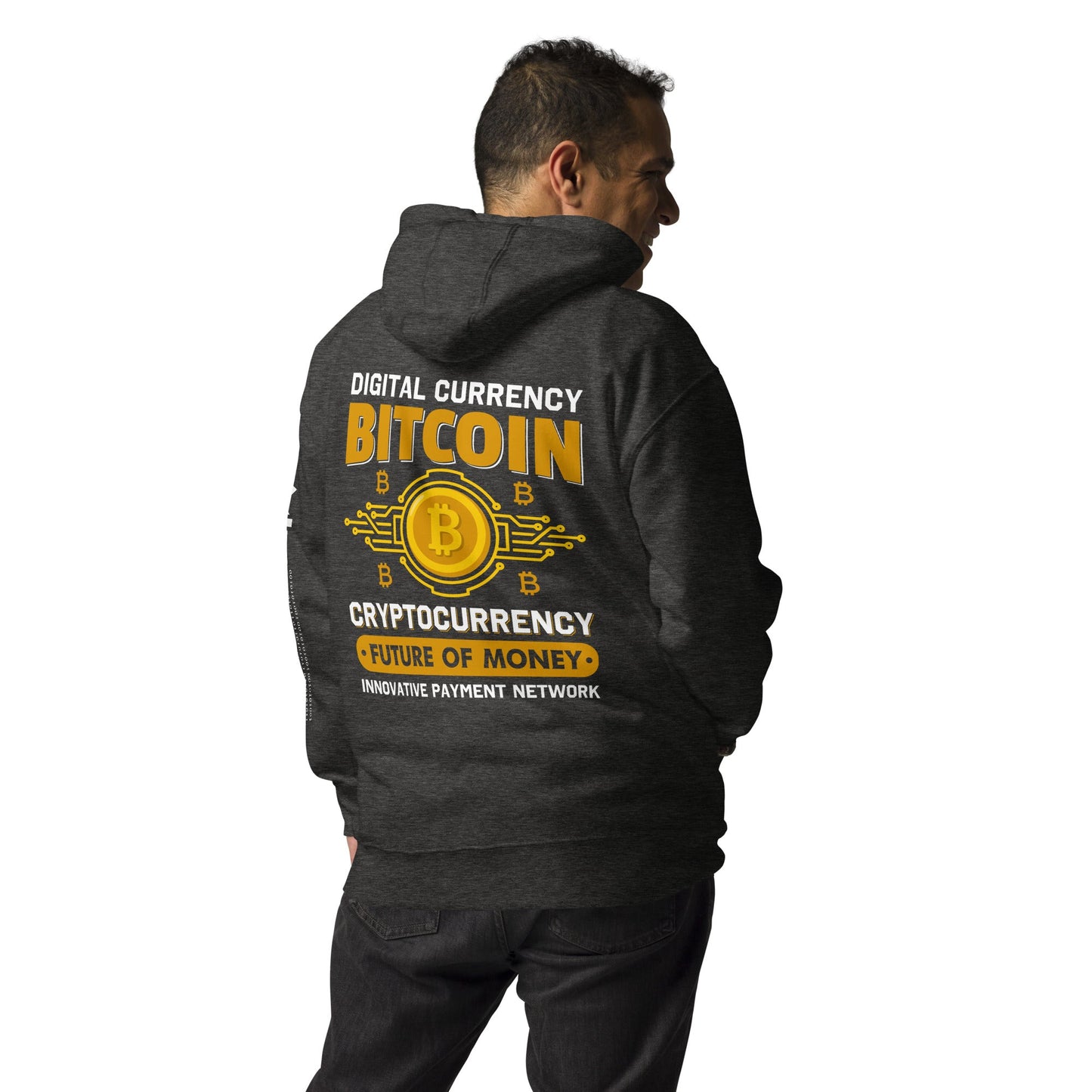 Bitcoin: Future of Money - Unisex Hoodie ( Back Print ) by DarkByteGear