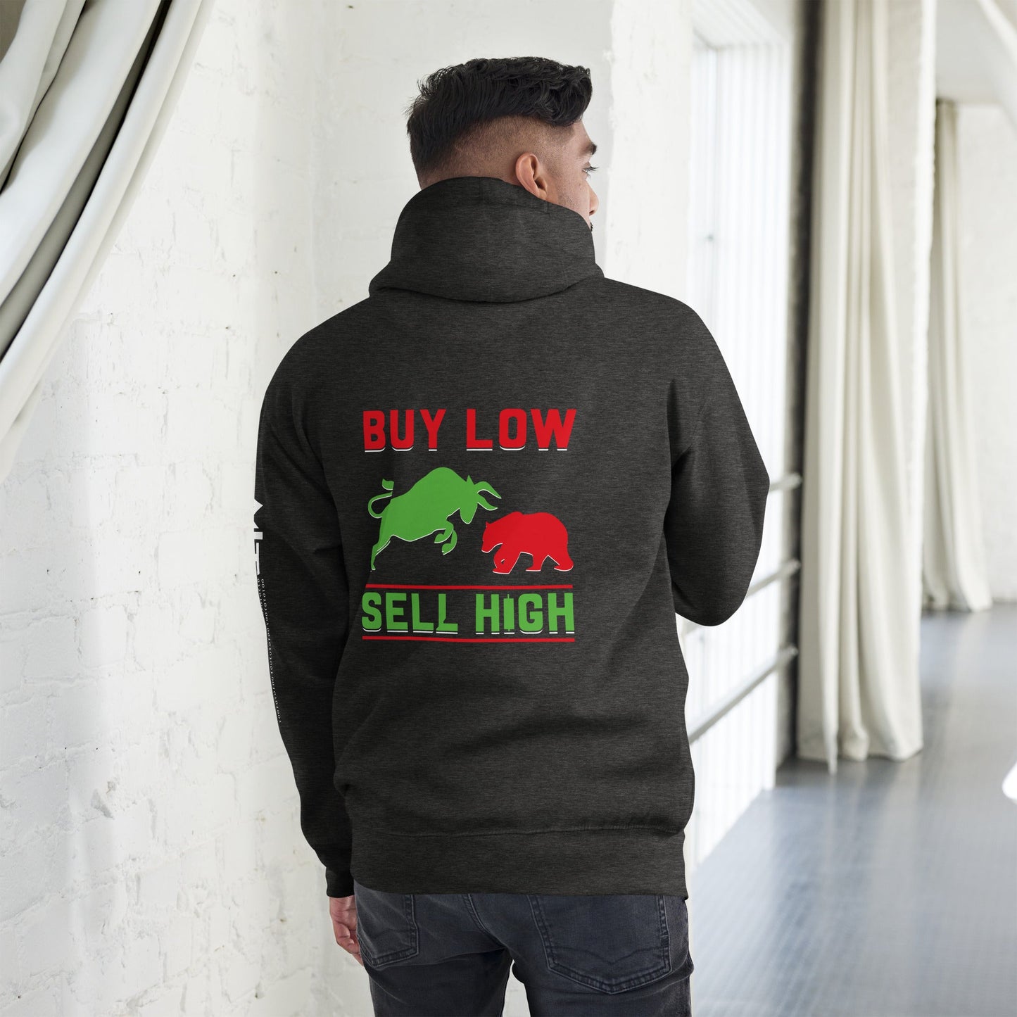 Buy low, Sell high - Unisex Hoodie ( Back Print ) by DarkByteGear