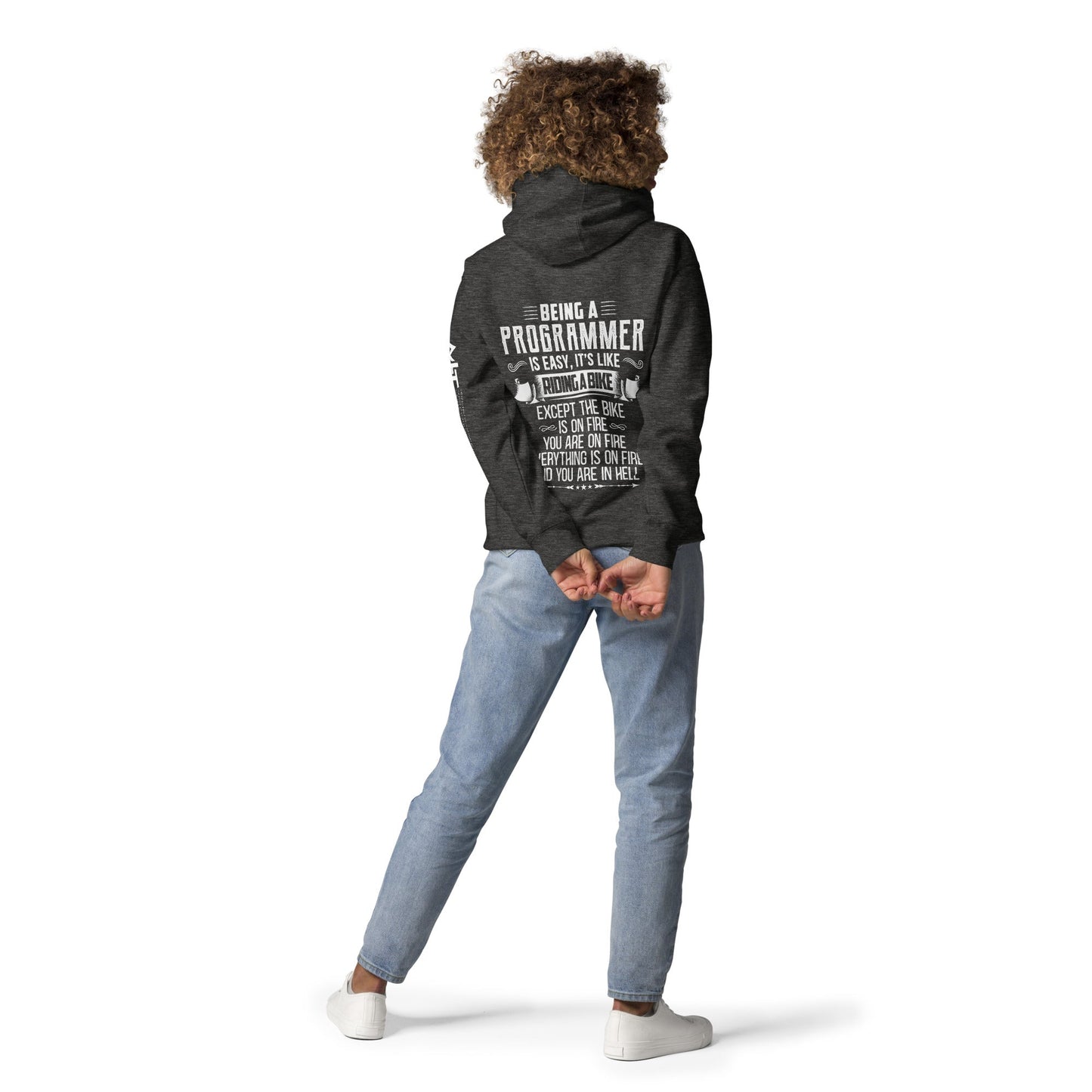 Being a Programmer is easy - Unisex Hoodie ( Back Print ) by DarkByteGear