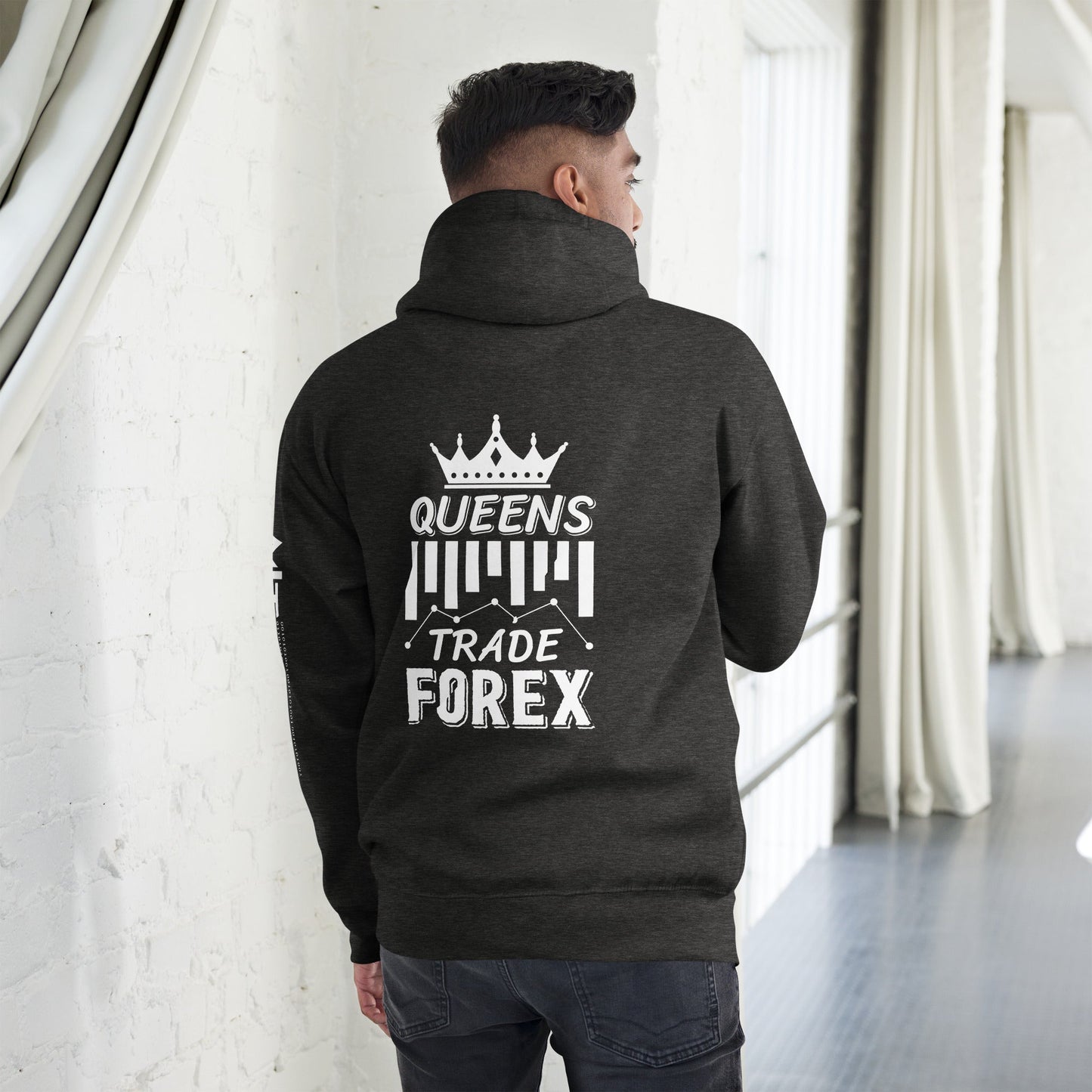 Queens Trade Forex - Unisex Hoodie ( Back Print ) by DarkByteGear